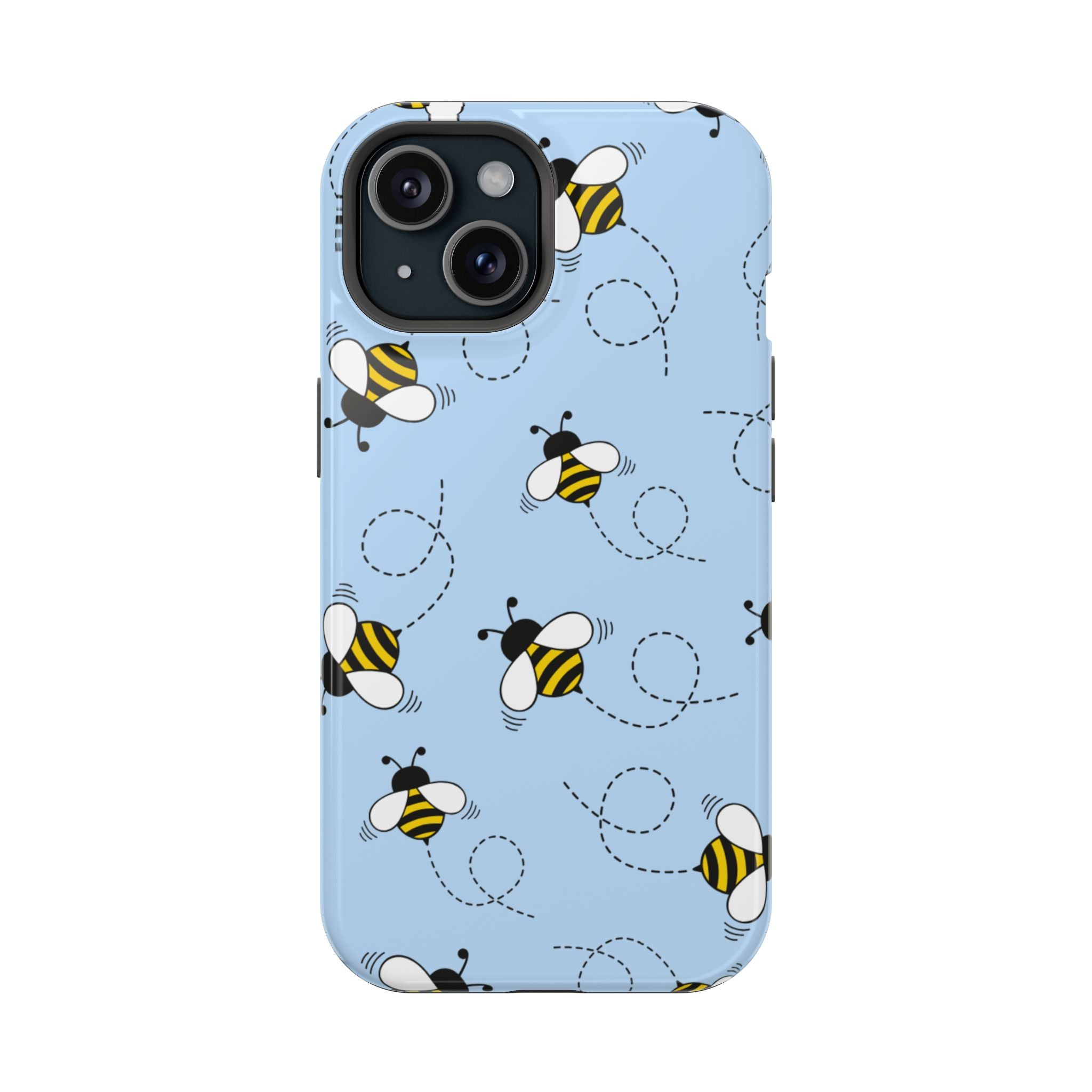 Phone Case | Sky Blue Bee Pattern Magnetic Impact-Resistant Phone Case
