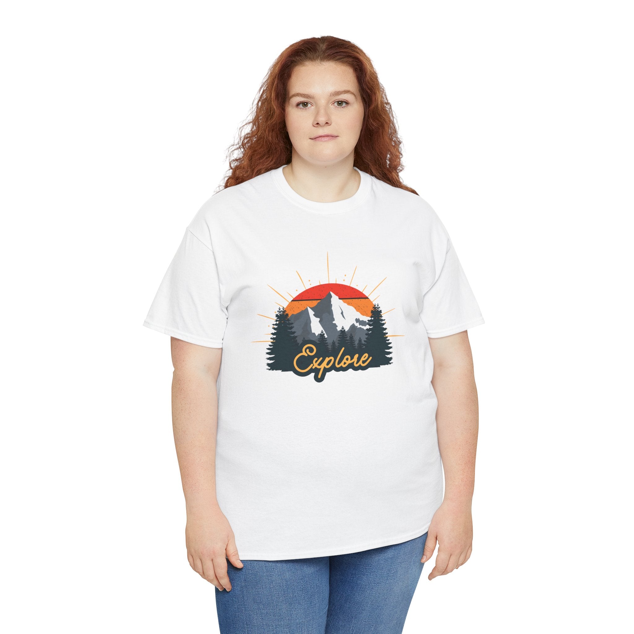 T-Shirt | Vintage Sunset 'Explore' Outdoor Adventure Shirt