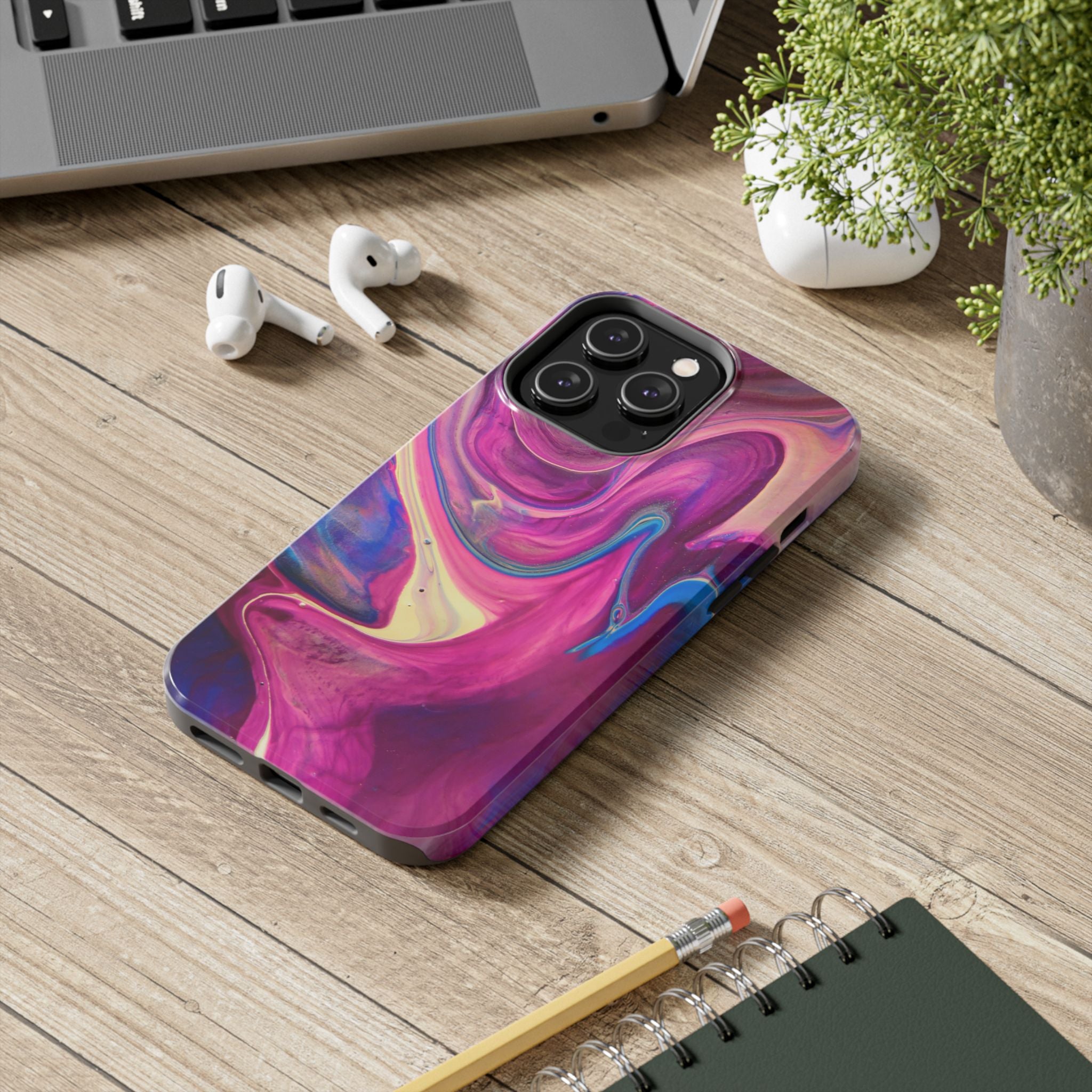 Phone Case | Protective Artistic Paint Pour Design
