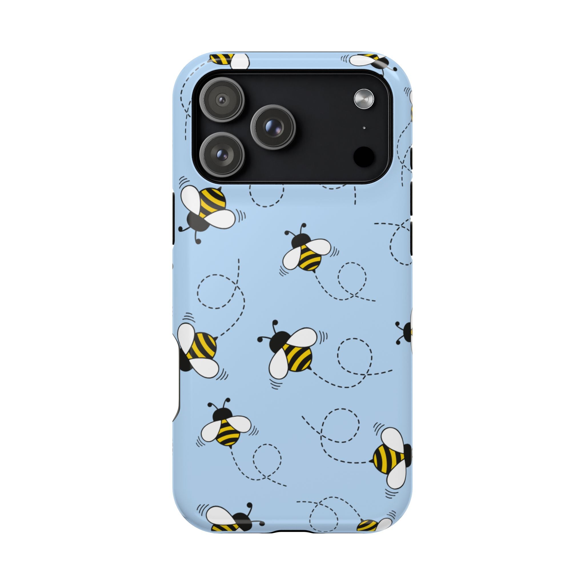 Phone Case | Sky Blue Bee Pattern Magnetic Impact-Resistant Phone Case