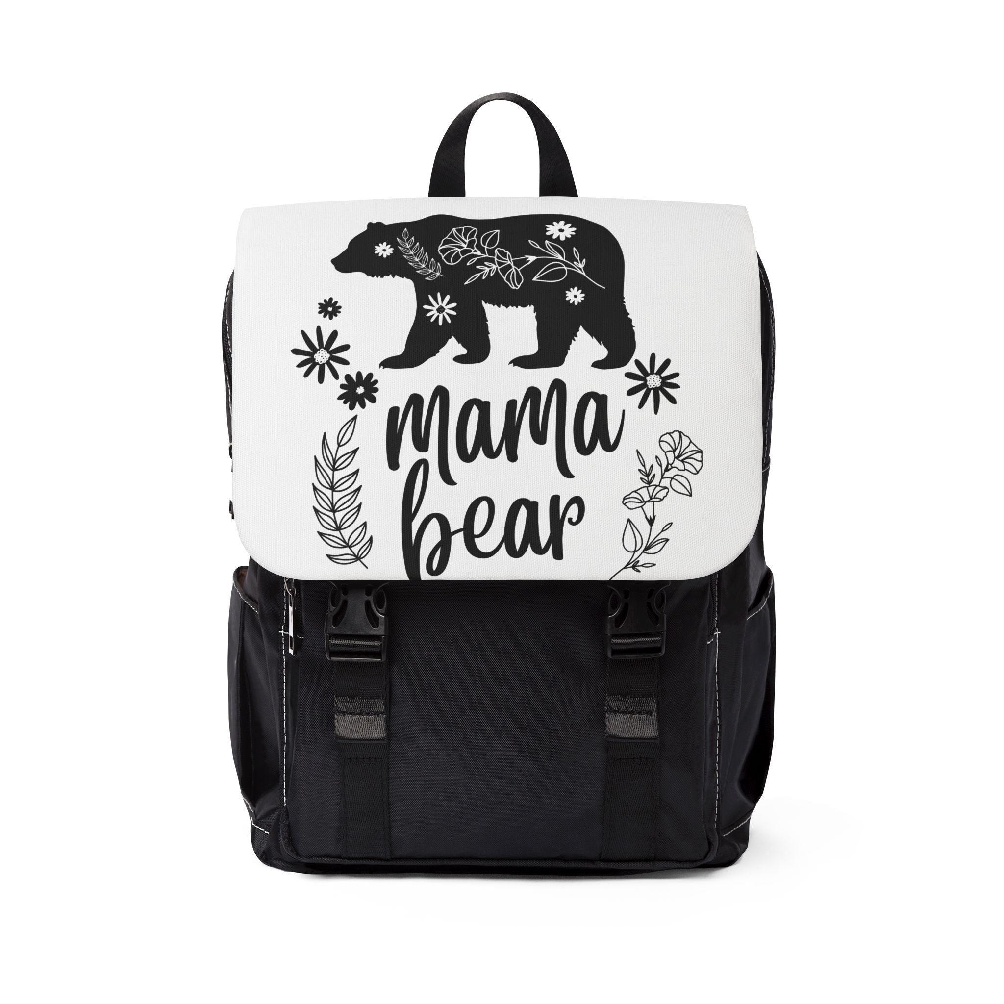 Backpack | Floral 'Mama Bear' Illustration Shoulder Backpack