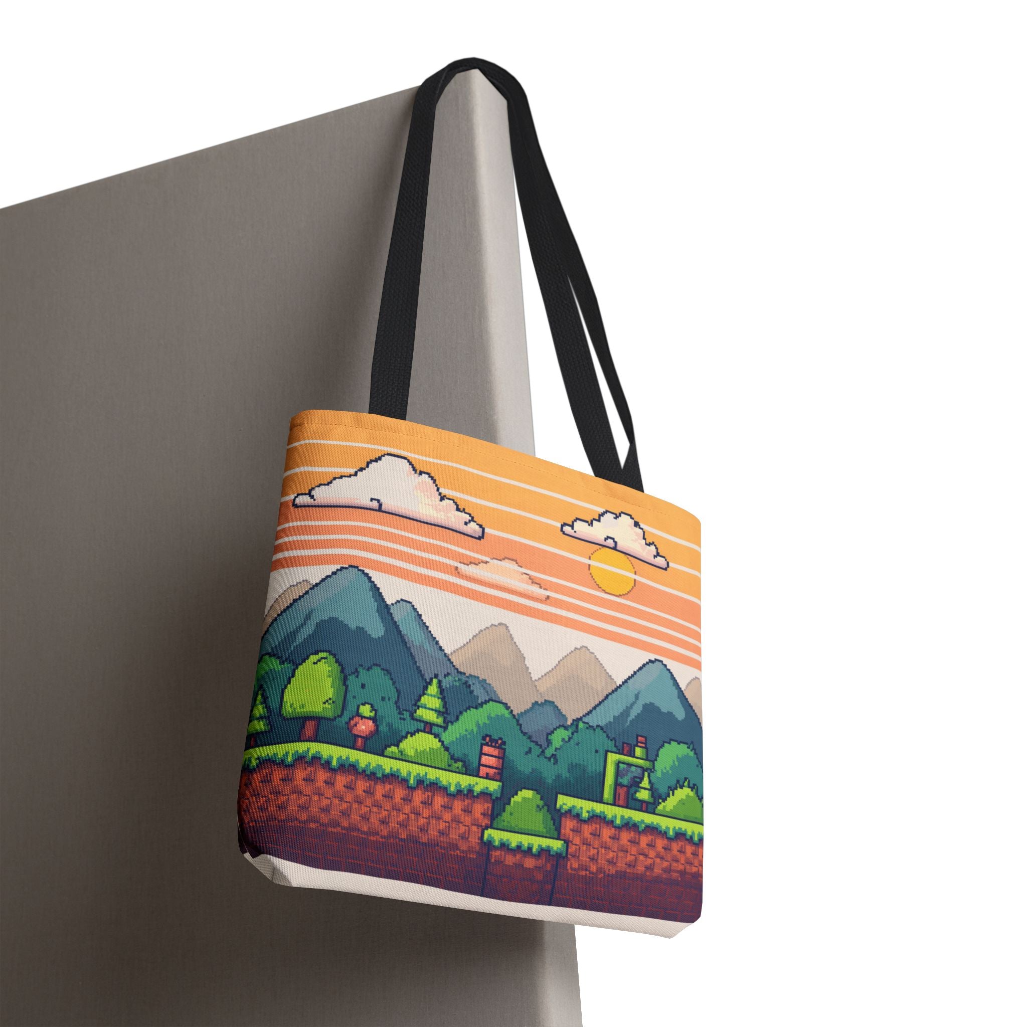 Tote Bag | Pixel Sunset Mountain Gamer Tote