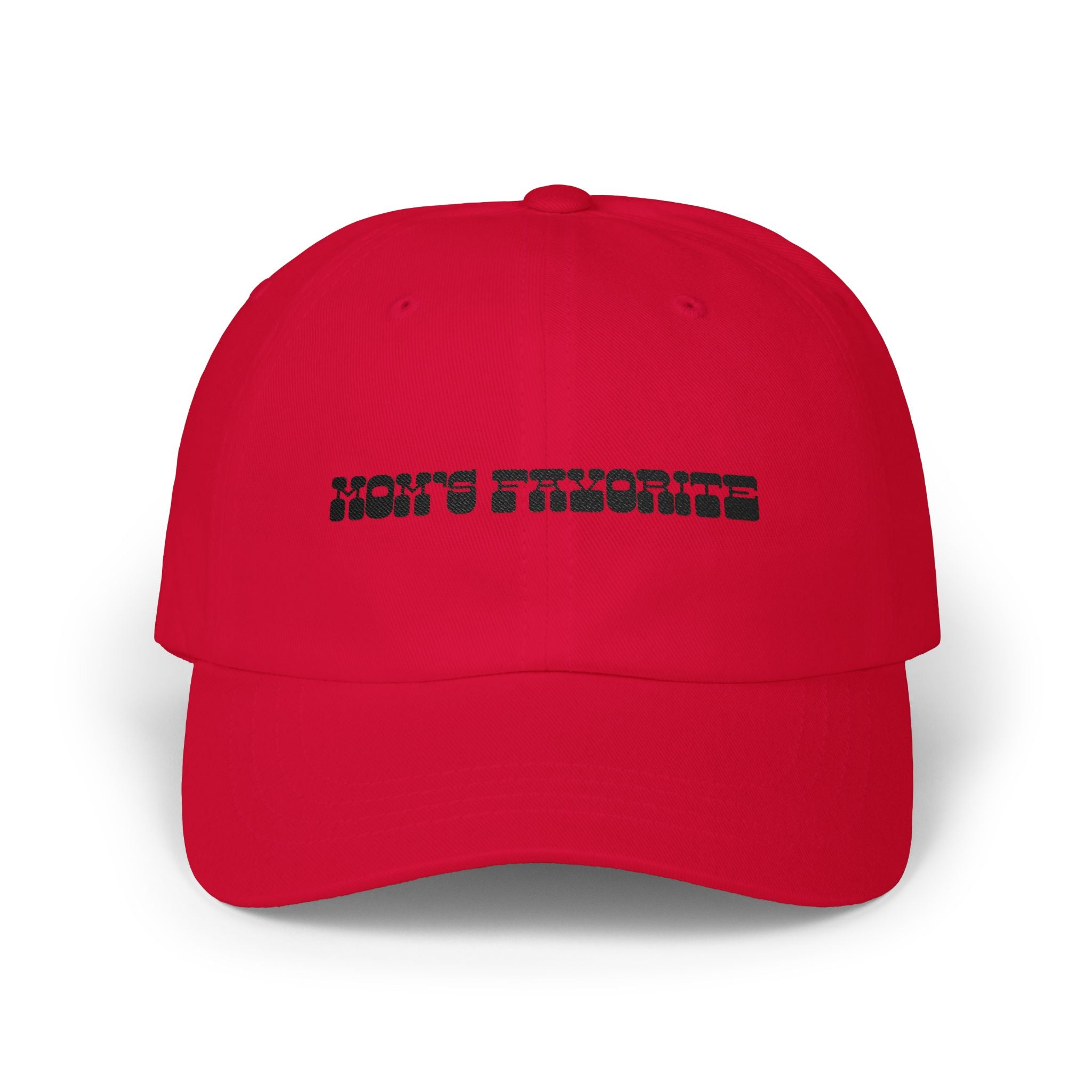 Hat | Dad Cap with Embroidered Text 'Mom's Favorite' Cap