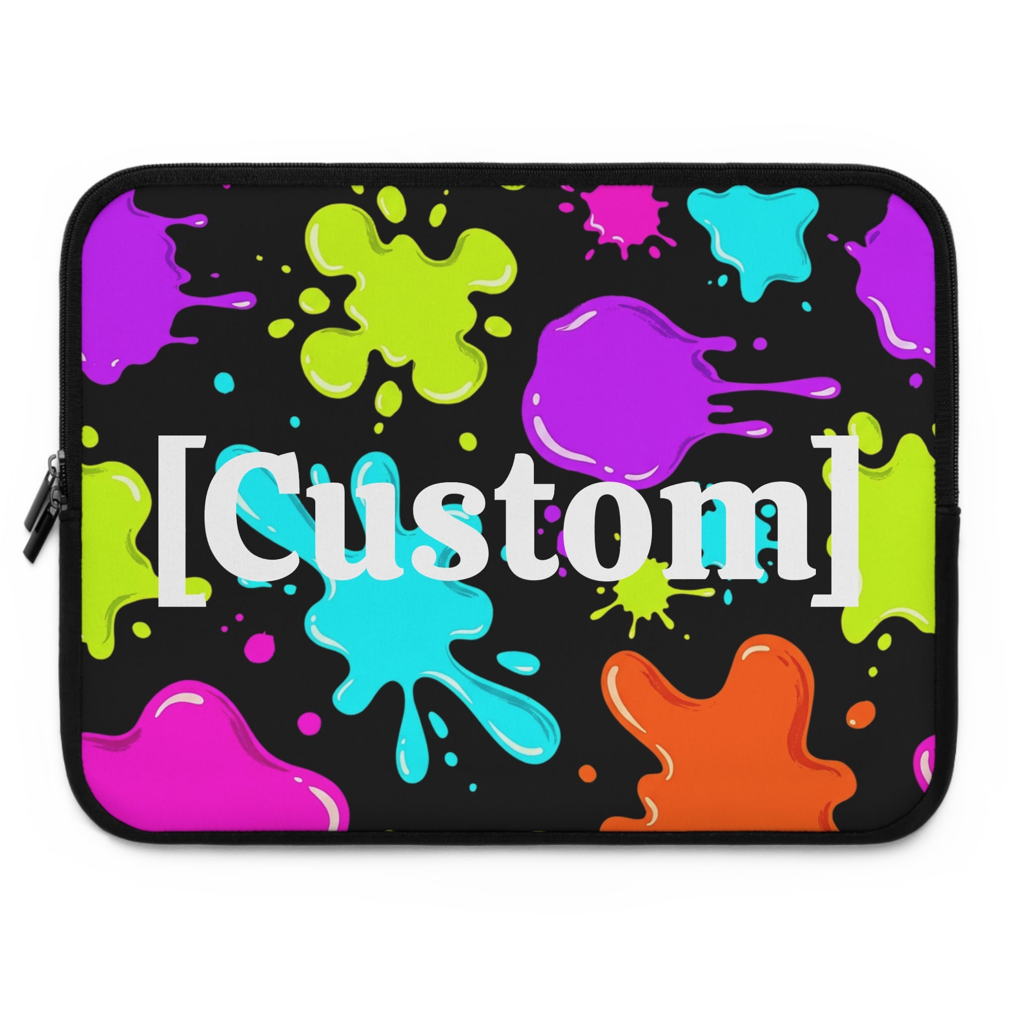 Laptop Sleeve | Personalized Neon Paint Splat Protective Case
