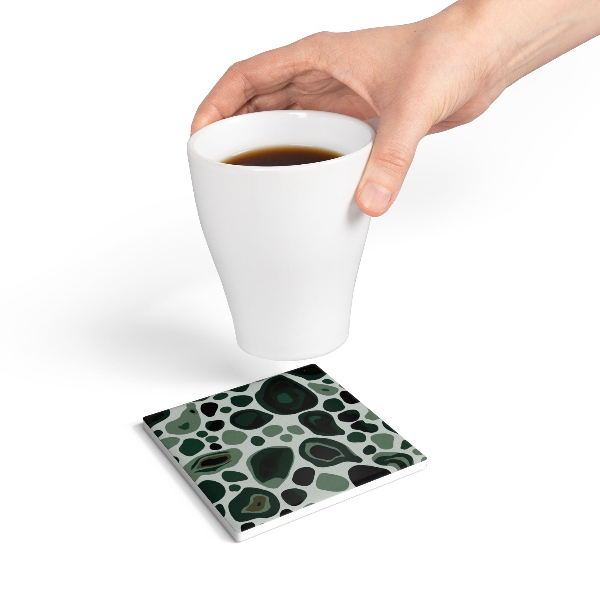 Ceramic Coasters | Modern Abstract Stone Print