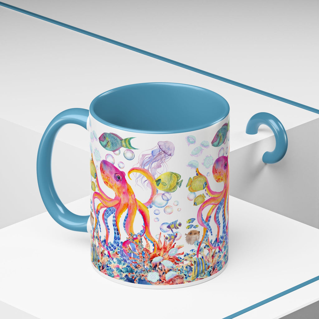 Coffee Mug | Colorful Octopus Accent Mug 11/15oz