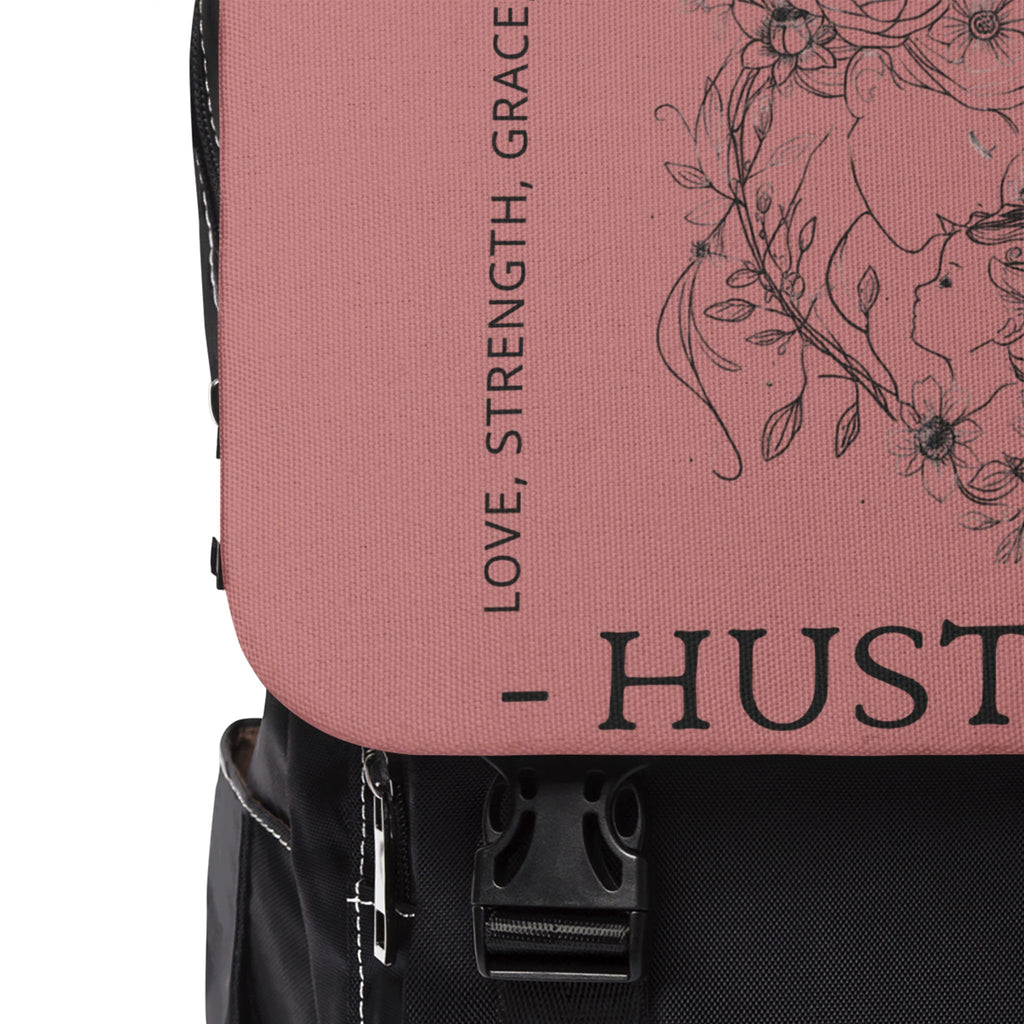 Dusky Rose Mom Life Hustle Canvas Backpack