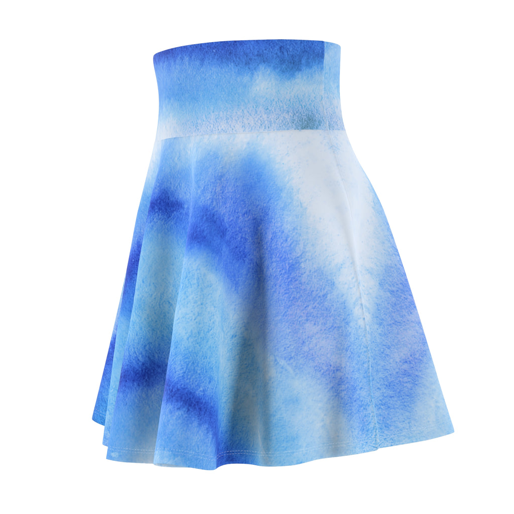Women's Skater Skirt | Soft Blue Watercolor Ocean Skirt