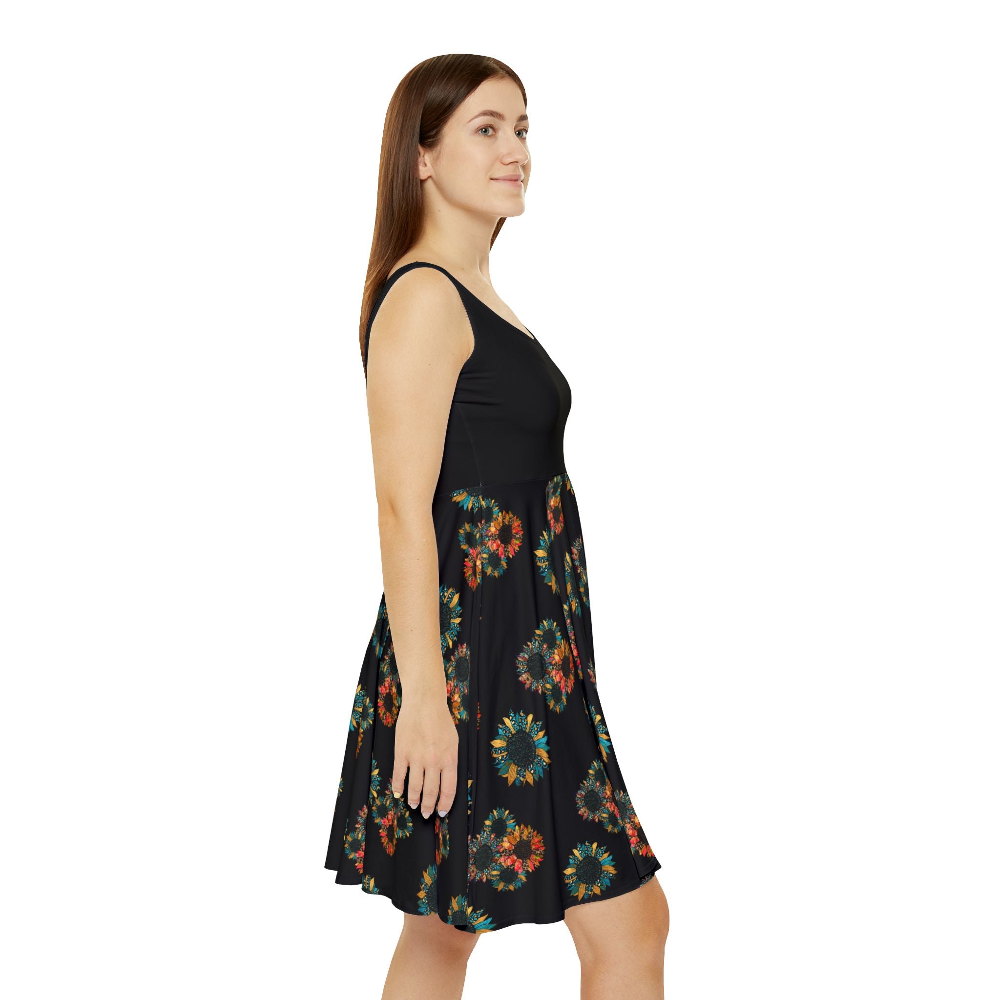 Women's Skater Dress | Boho Sunflower Summer Dress