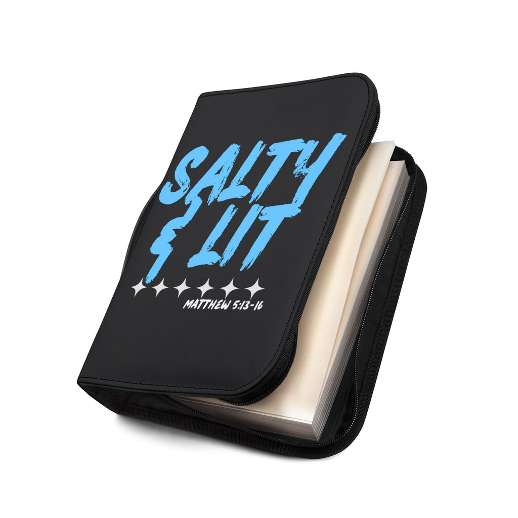 Bible Cover | Matthew 5:13-16 Scripture 'Salty & Lit' Zippered Bible Case