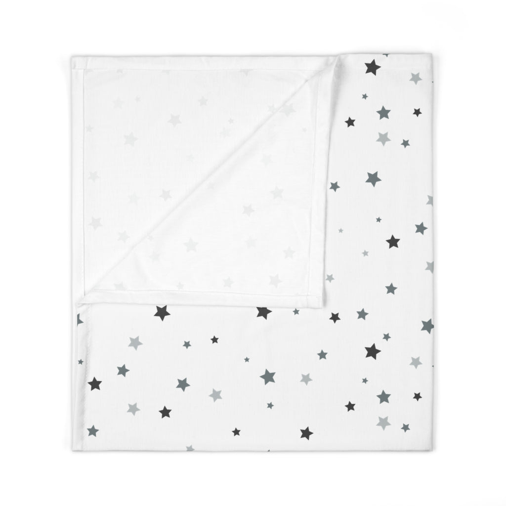Baby Swaddle Blanket | Soft Neutral Star Print on Jersey Newborn Wrap