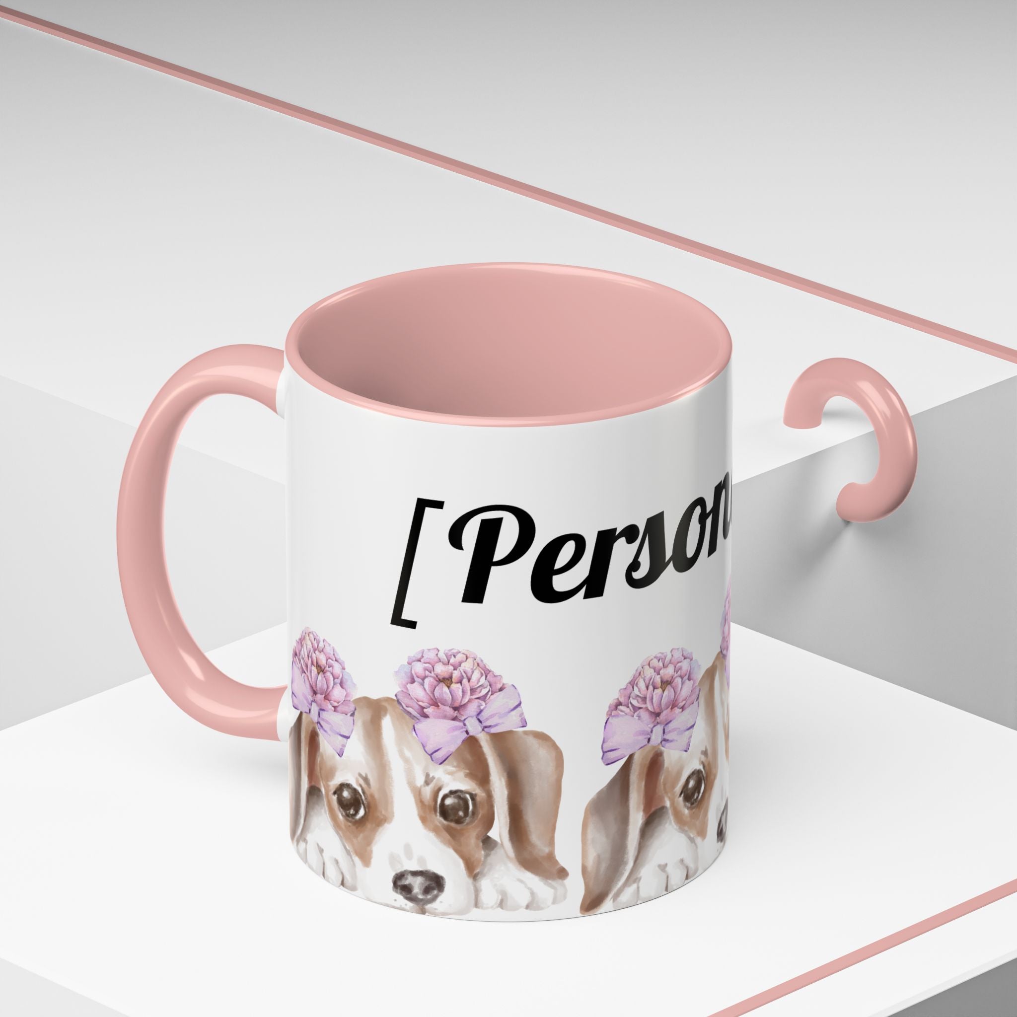 Coffee Mug | Puppy Face with Custom Script Accent Mug (11/15oz)