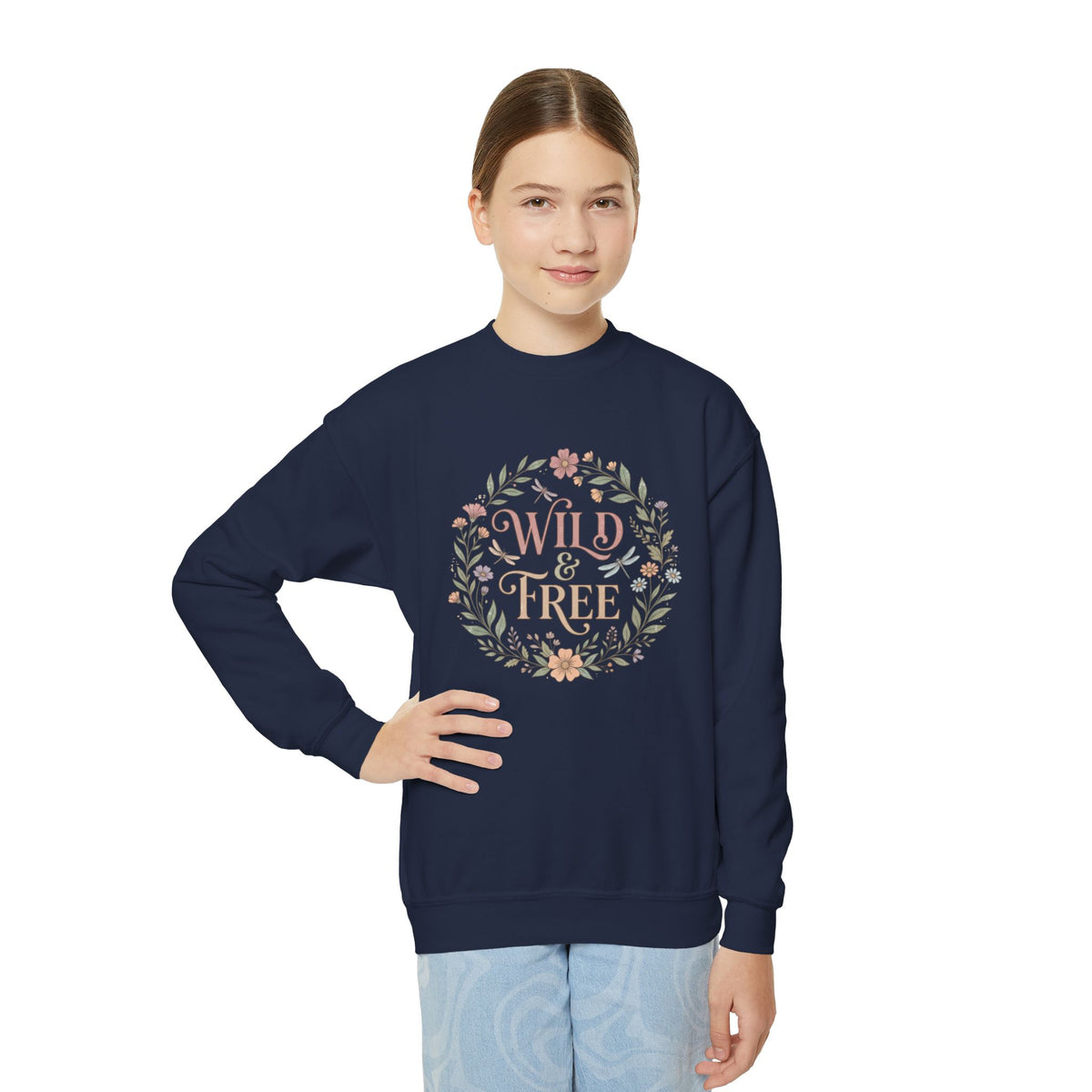 "Wild & Free" Floral Crewneck Sweatshirt