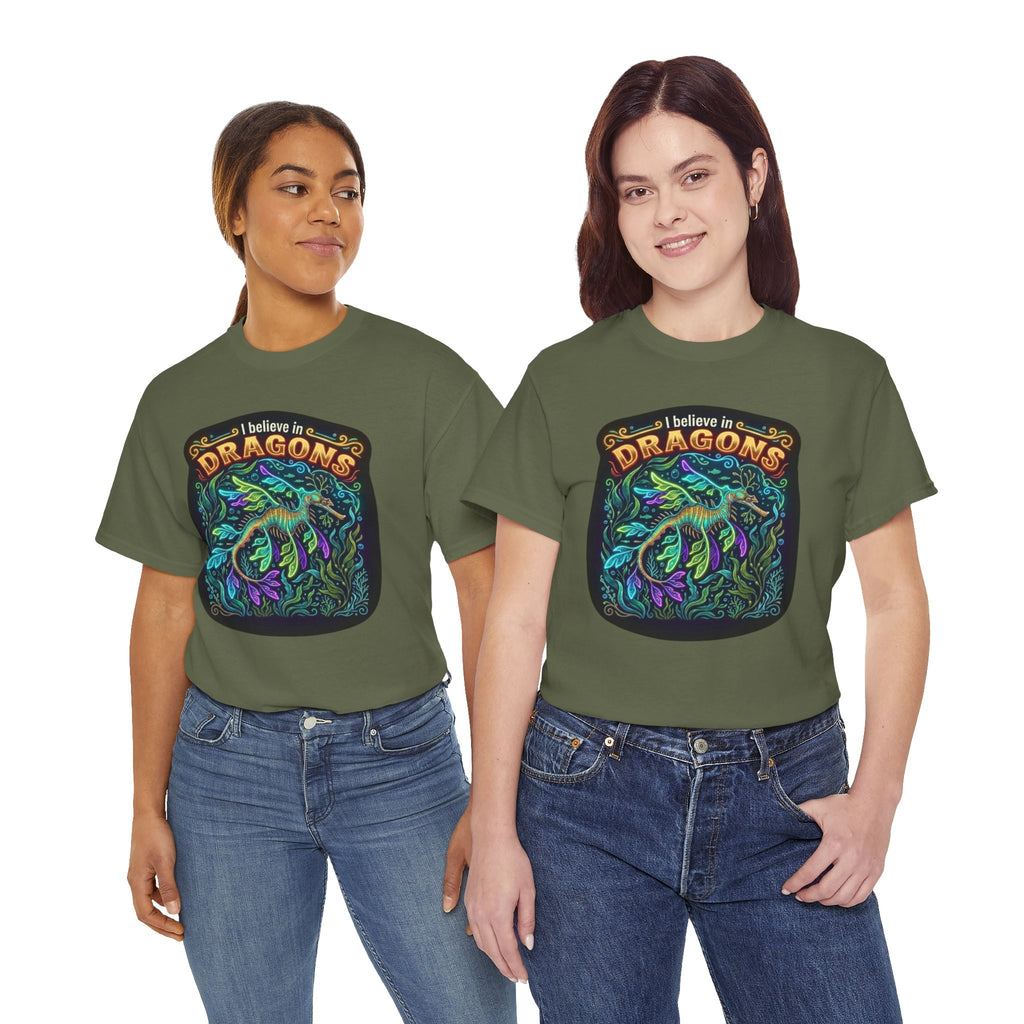 T-Shirt | 'I Believe in Dragons' Colorful Graphic Tee