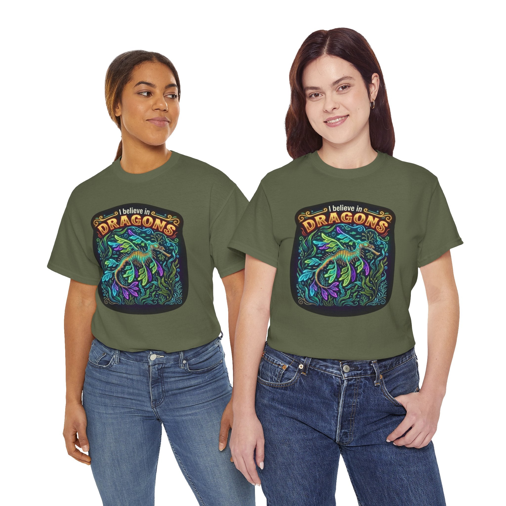 T-Shirt | 'I Believe in Dragons' Colorful Graphic Tee