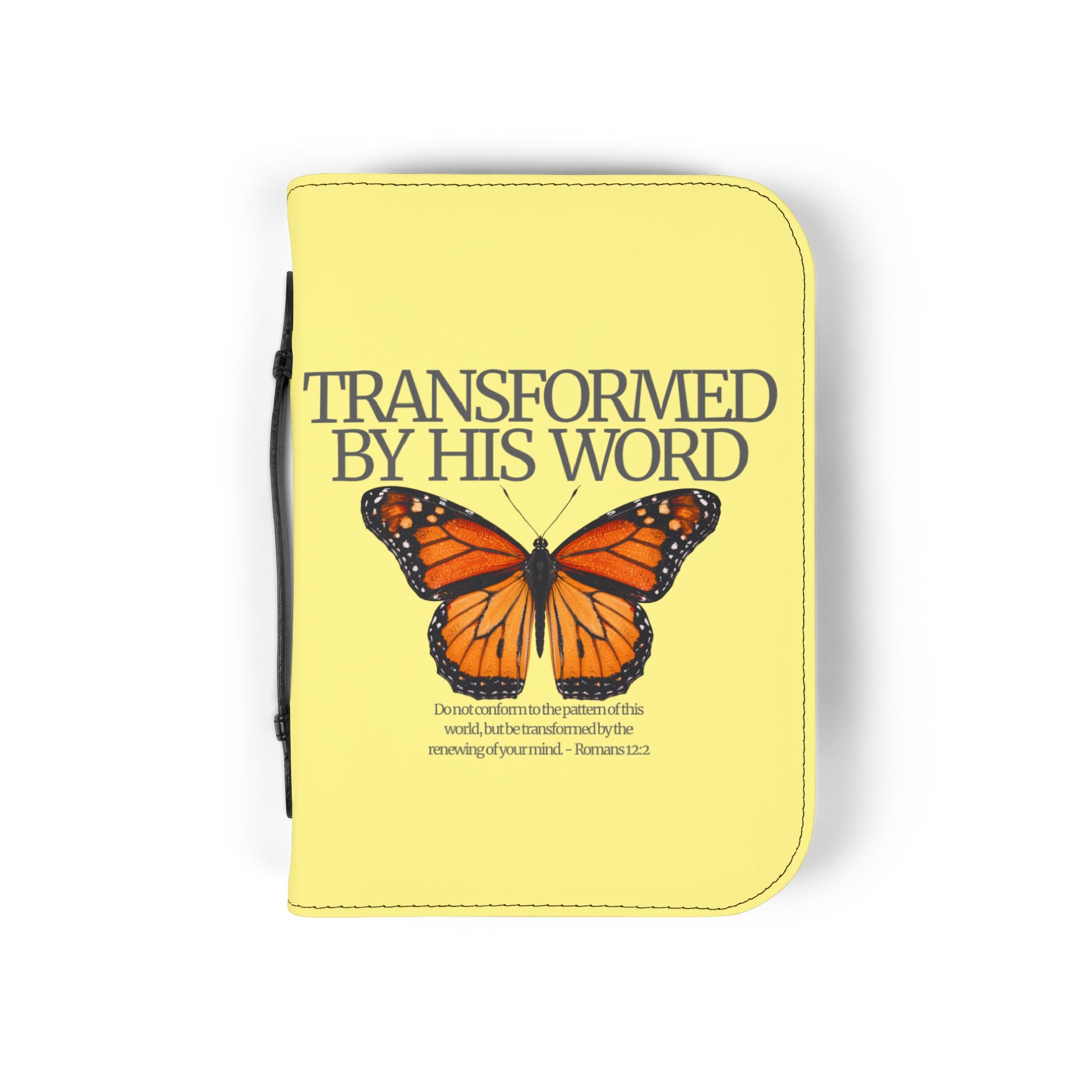 Bible Cover | Scripture 'Transformed By His Word' Butterfly Zippered Case