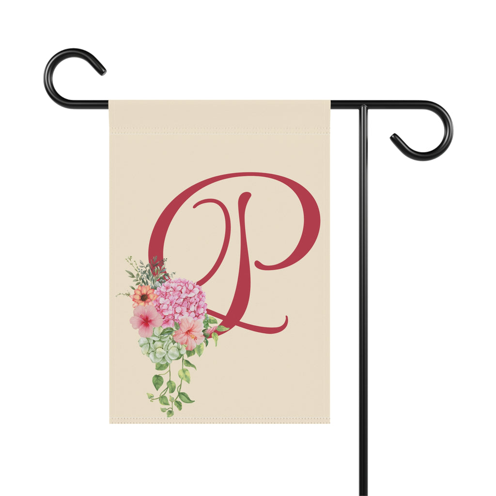 Home & Garden Banner | 'P' Monogram Vivid Elegant Garden Flag