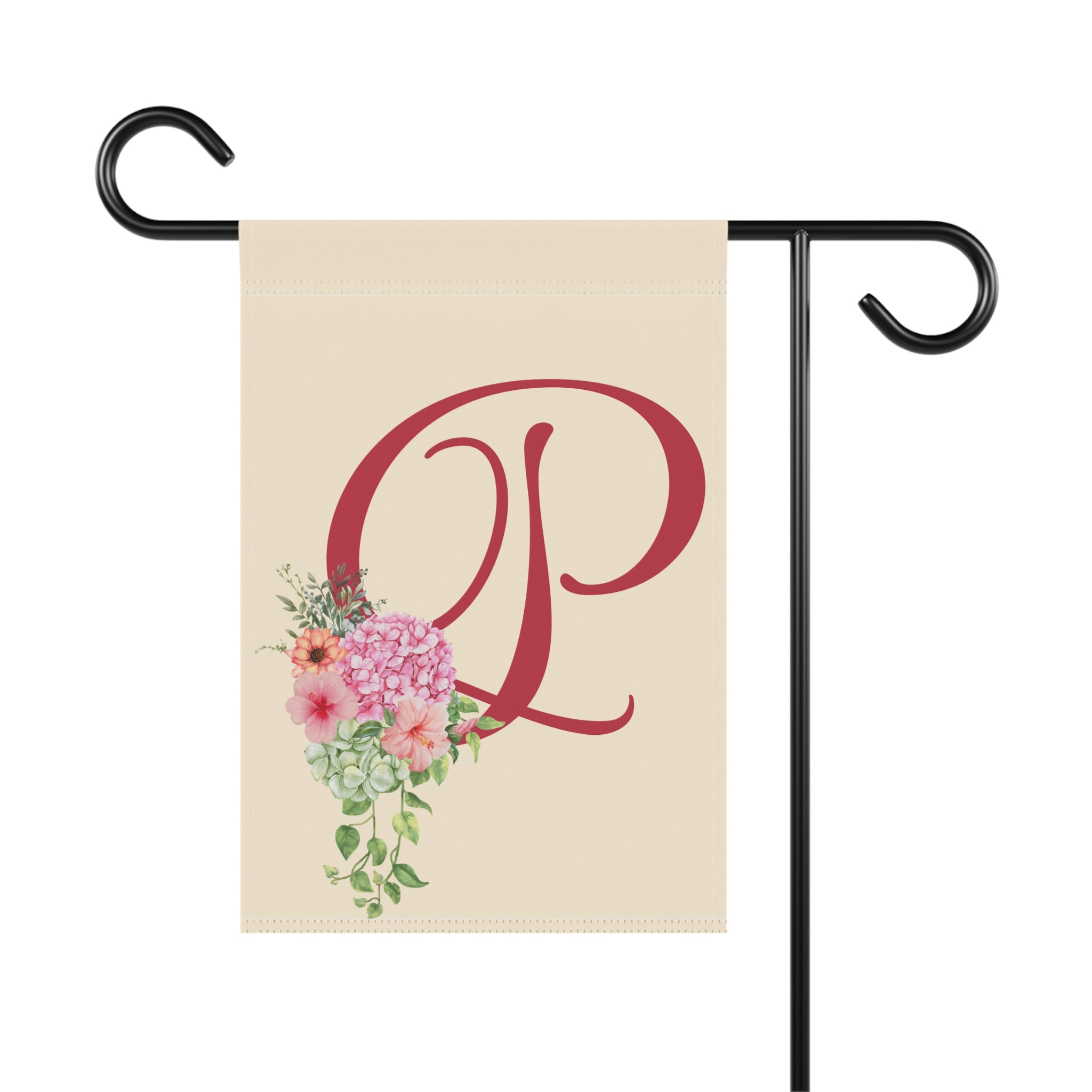 Home & Garden Banner | 'P' Monogram Vivid Elegant Garden Flag