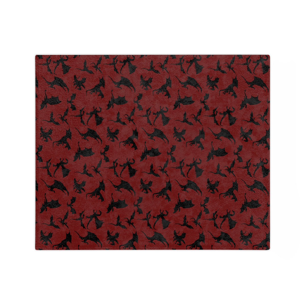 Crimson Dragons' Silhouettes Velveteen Throw