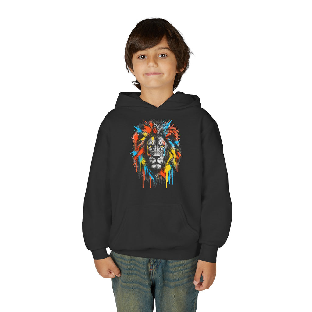 Lion Spirit Paint Drips Youth Hoodie