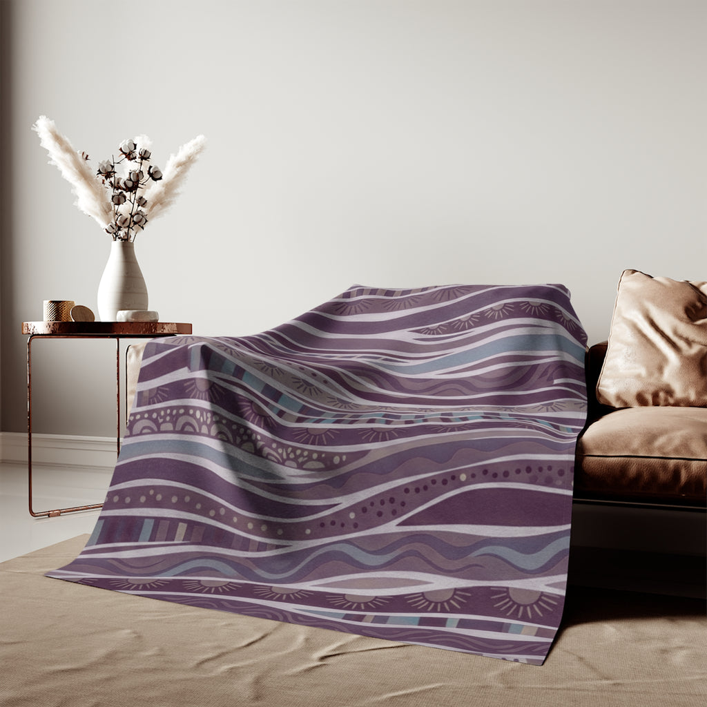 Purple Boho Waves Sweatshirt Blanket