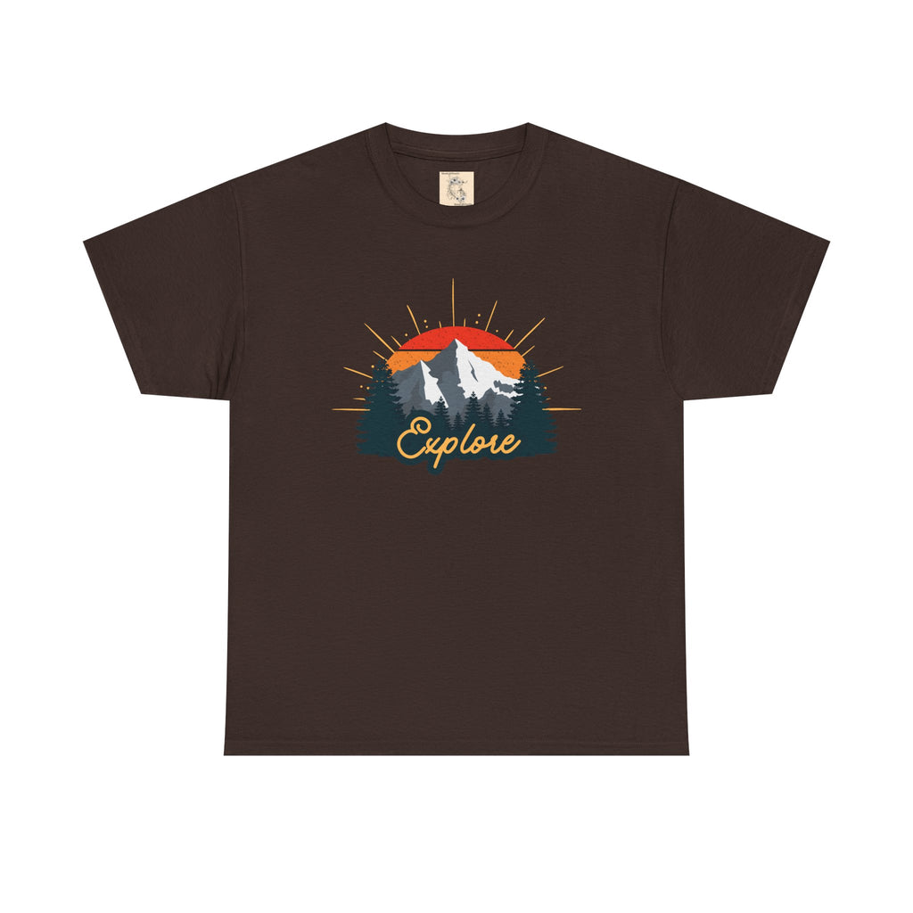 T-Shirt | Vintage Sunset 'Explore' Outdoor Adventure Shirt