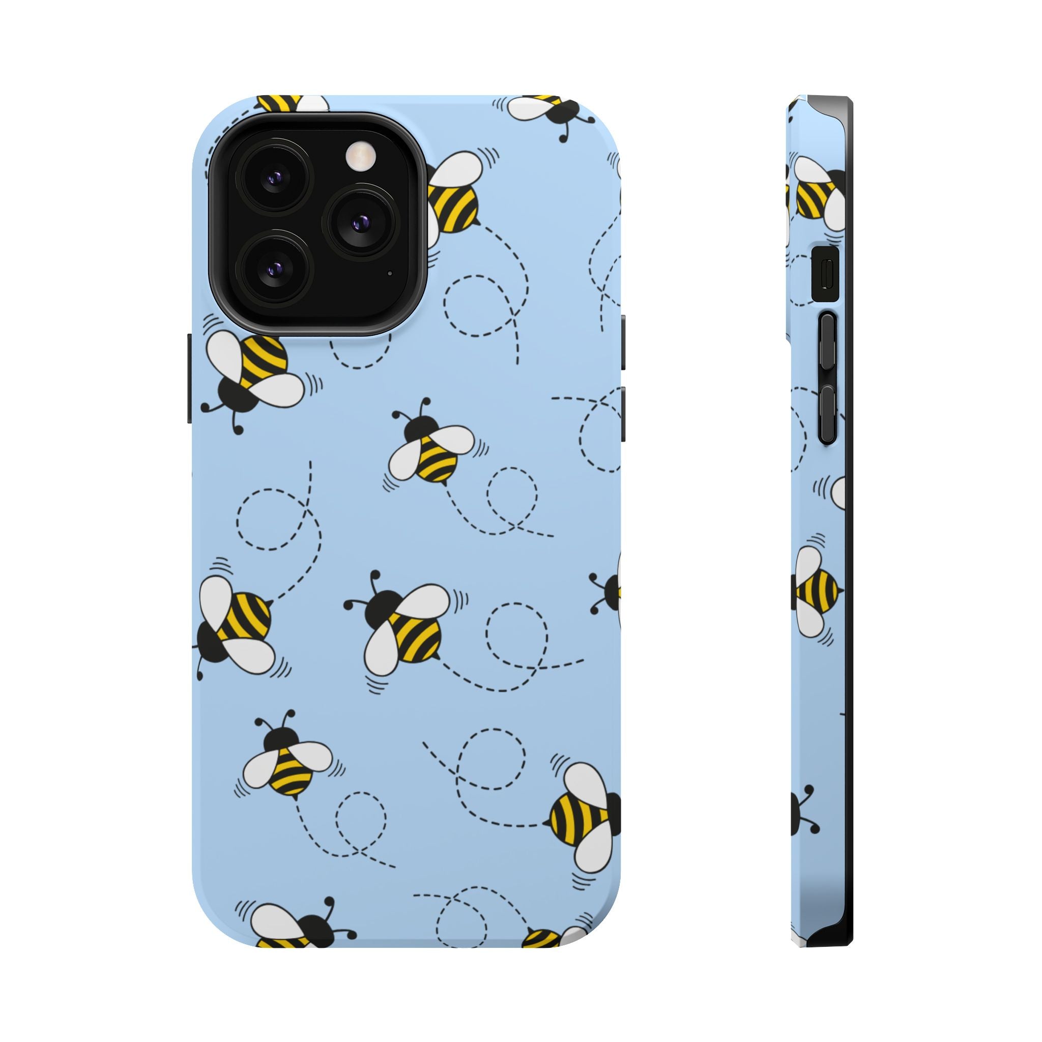 Phone Case | Sky Blue Bee Pattern Magnetic Impact-Resistant Phone Case