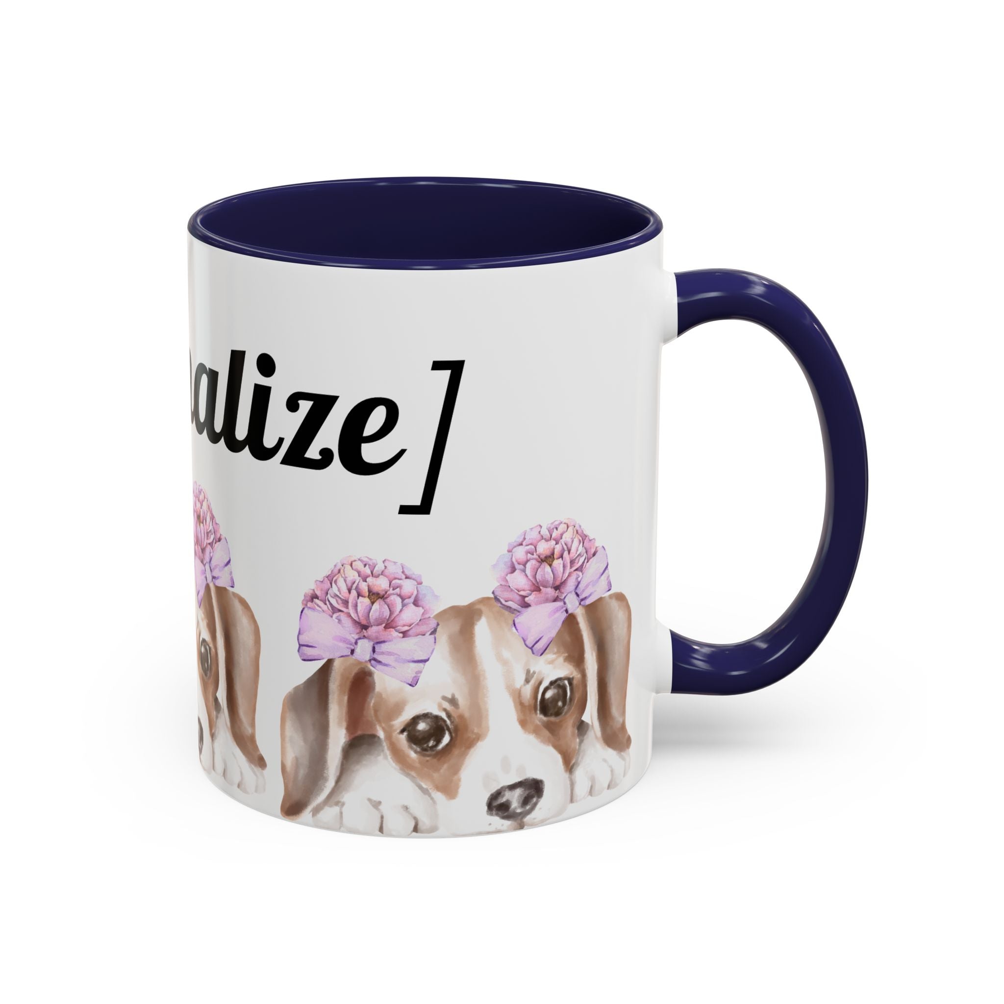 Coffee Mug | Puppy Face with Custom Script Accent Mug (11/15oz)