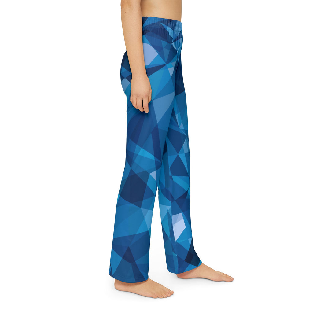 Pajama Pants | Blue Geometric Crystal Print Children's Lounge Pants