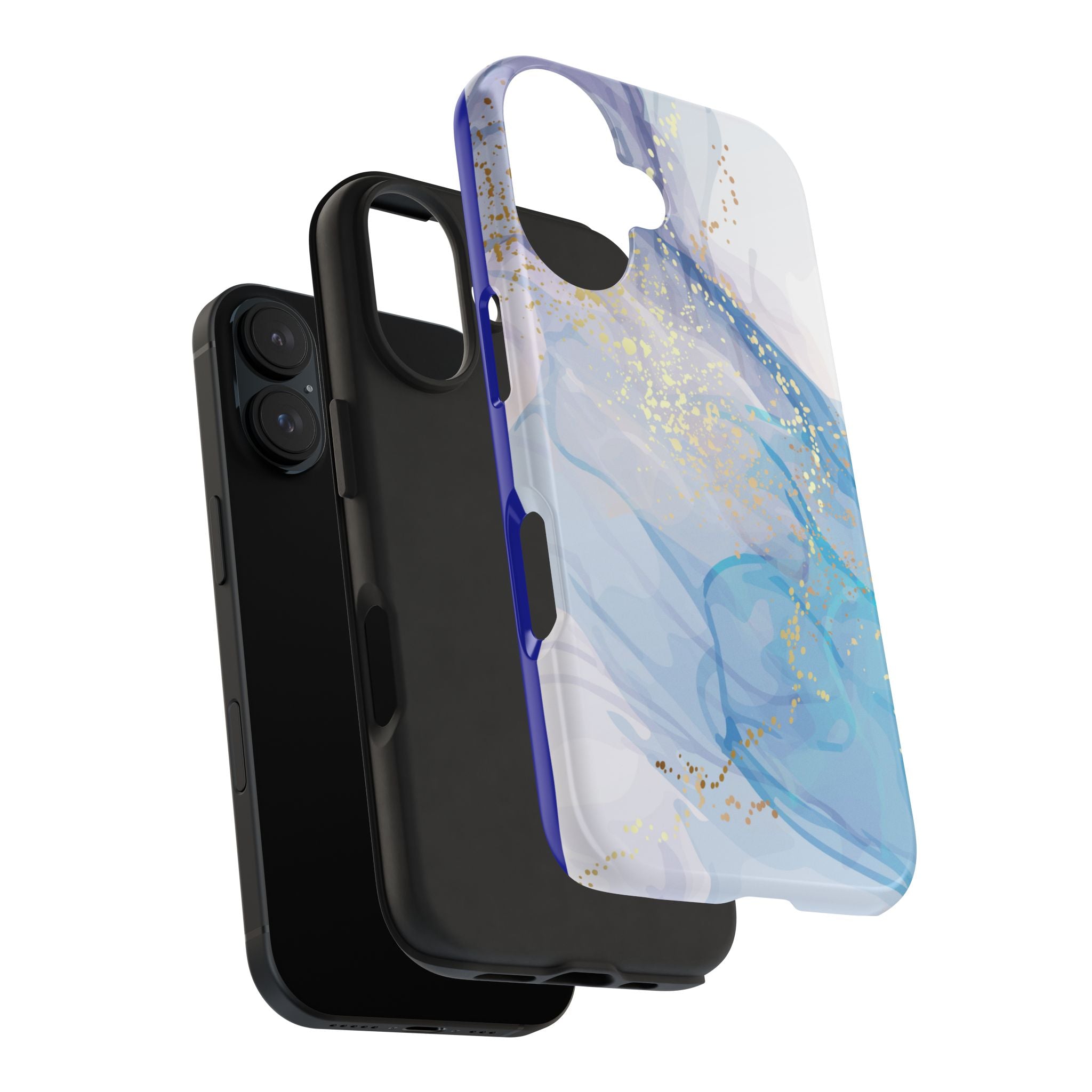 Phone Case | Gold Fleck Blue Marble Tough Protective Phone Cover
