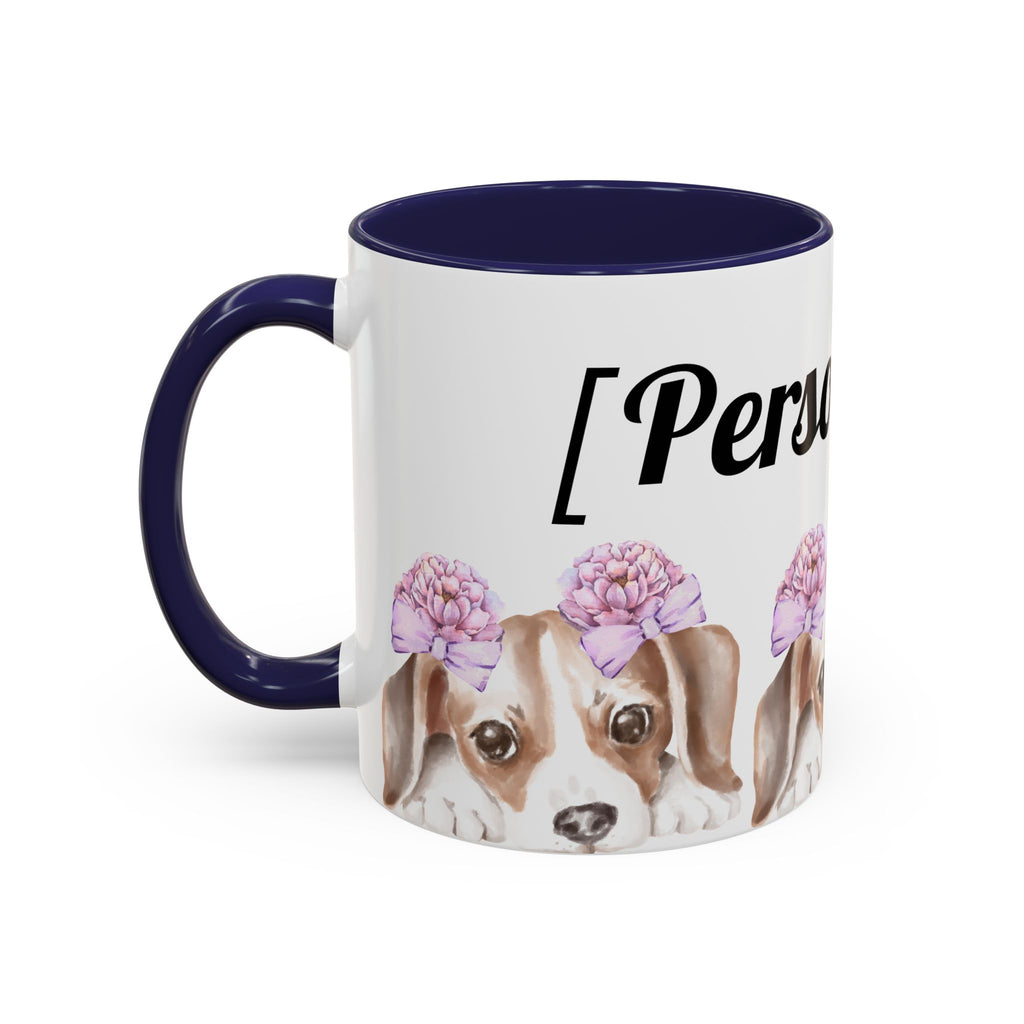 Coffee Mug | Puppy Face with Custom Script Accent Mug (11/15oz)