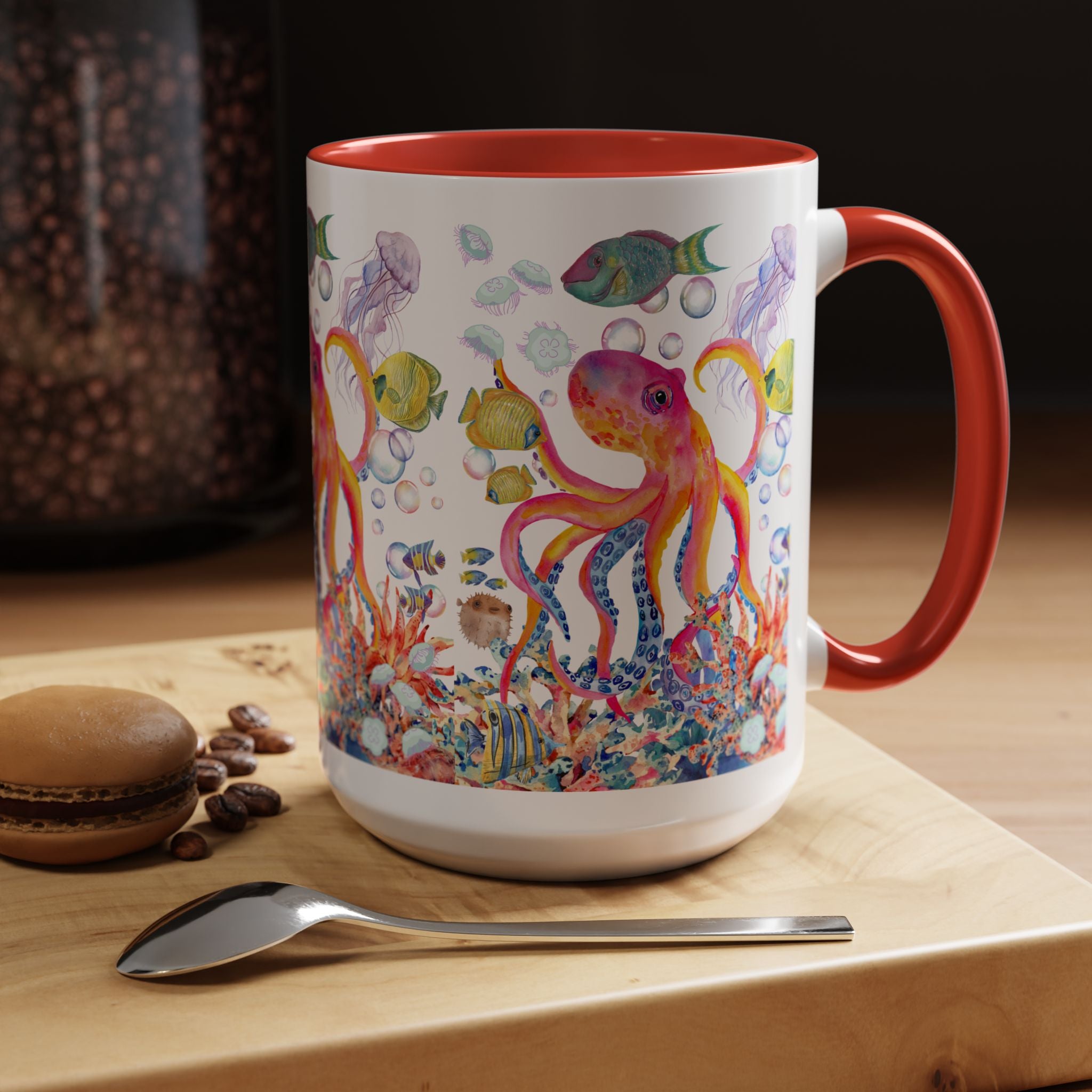 Coffee Mug | Colorful Octopus Accent Mug 11/15oz