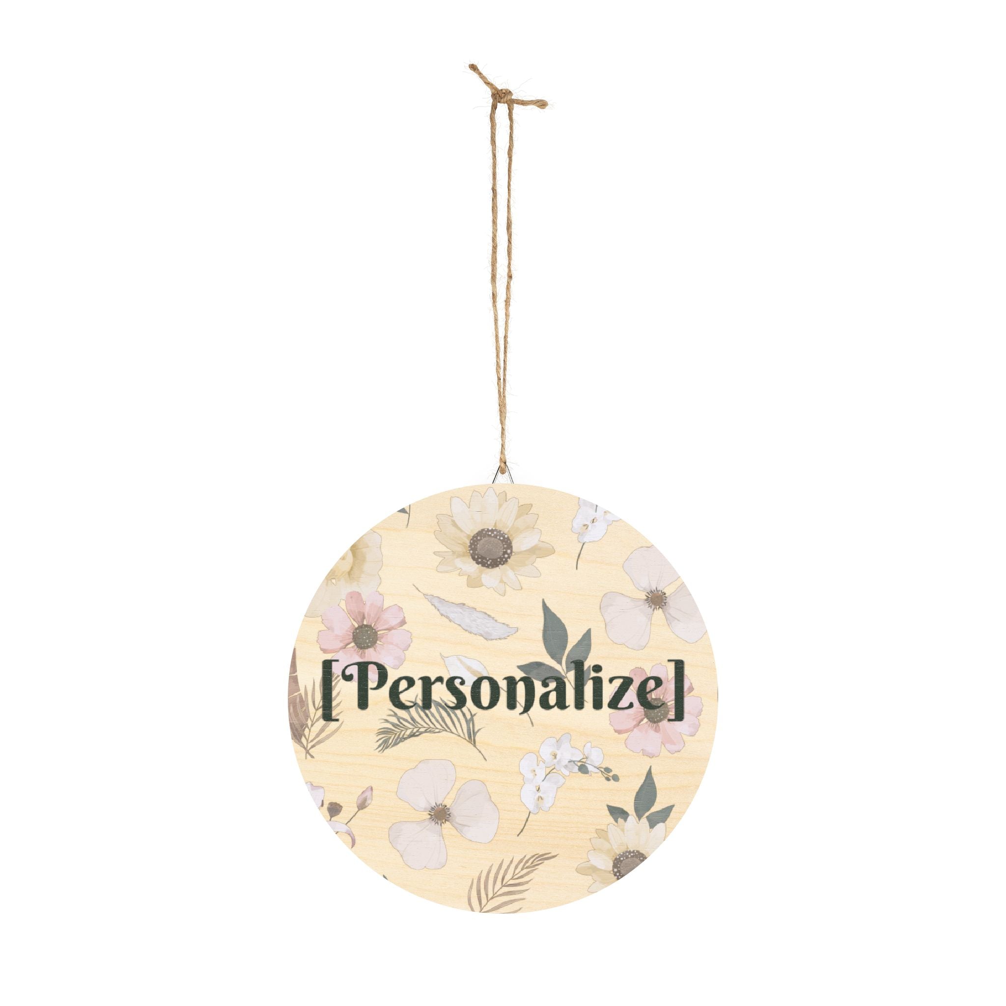 Wood Sign | Round Floral Custom Plaque