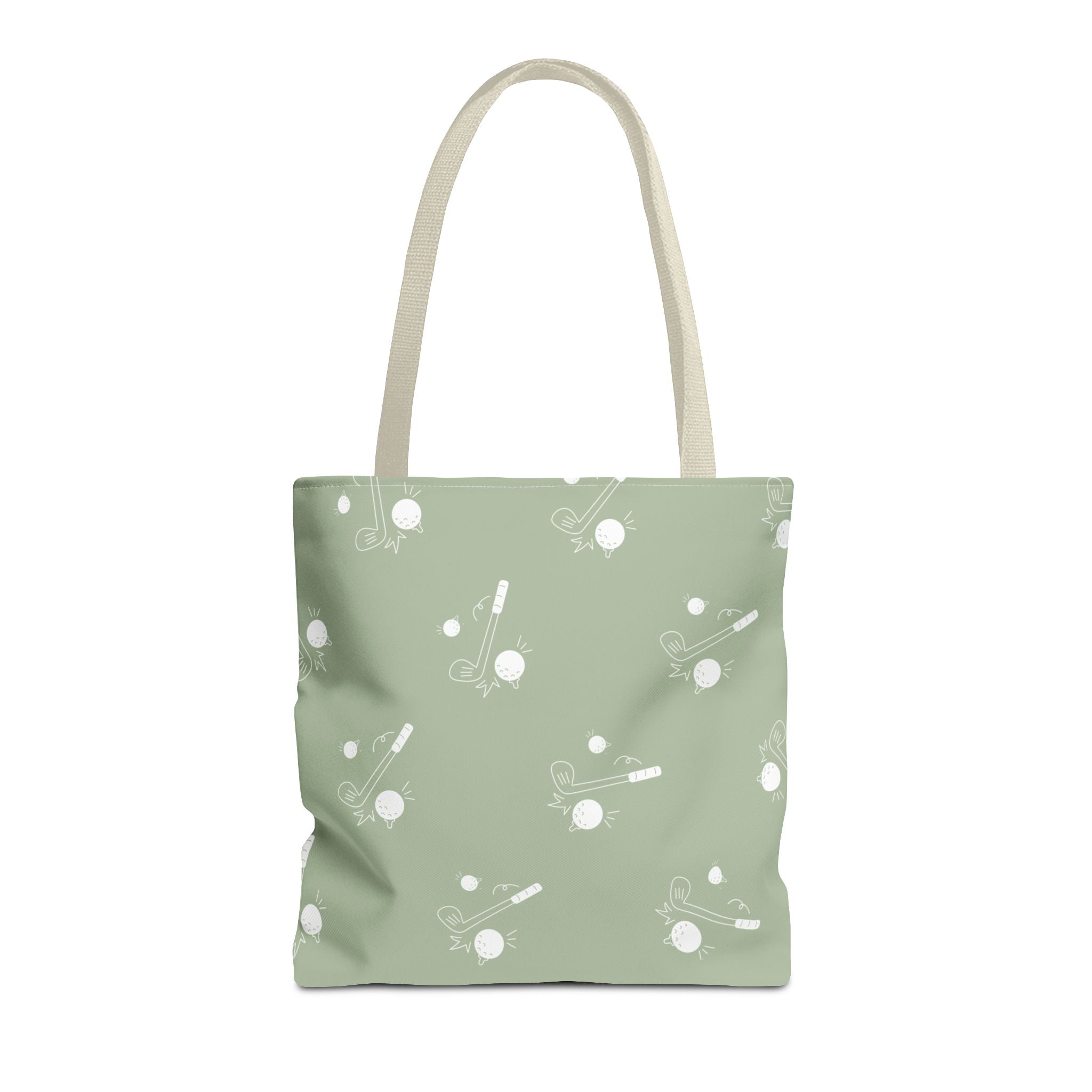 Tote Bag | Sage Green and Golf Pattern Shoulder Bag