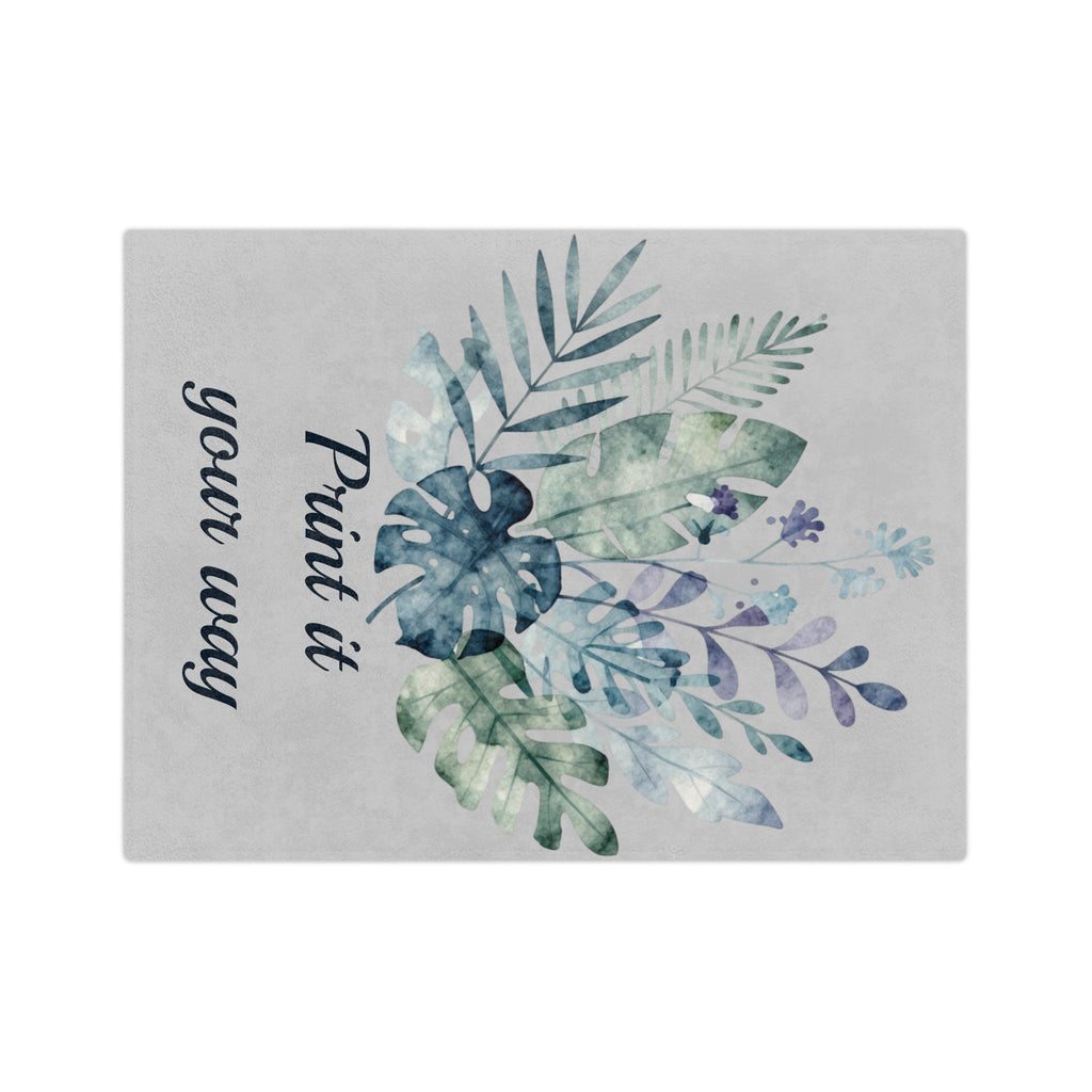 Customizable Watercolor Botanical Microfiber Throw