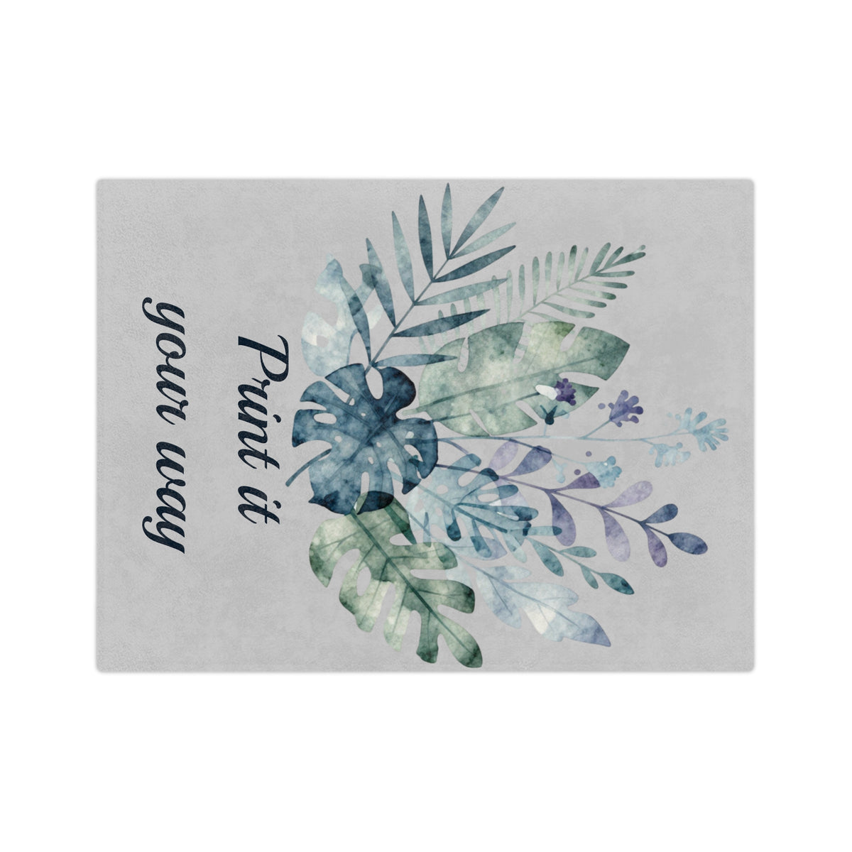 Customizable Watercolor Botanical Microfiber Throw