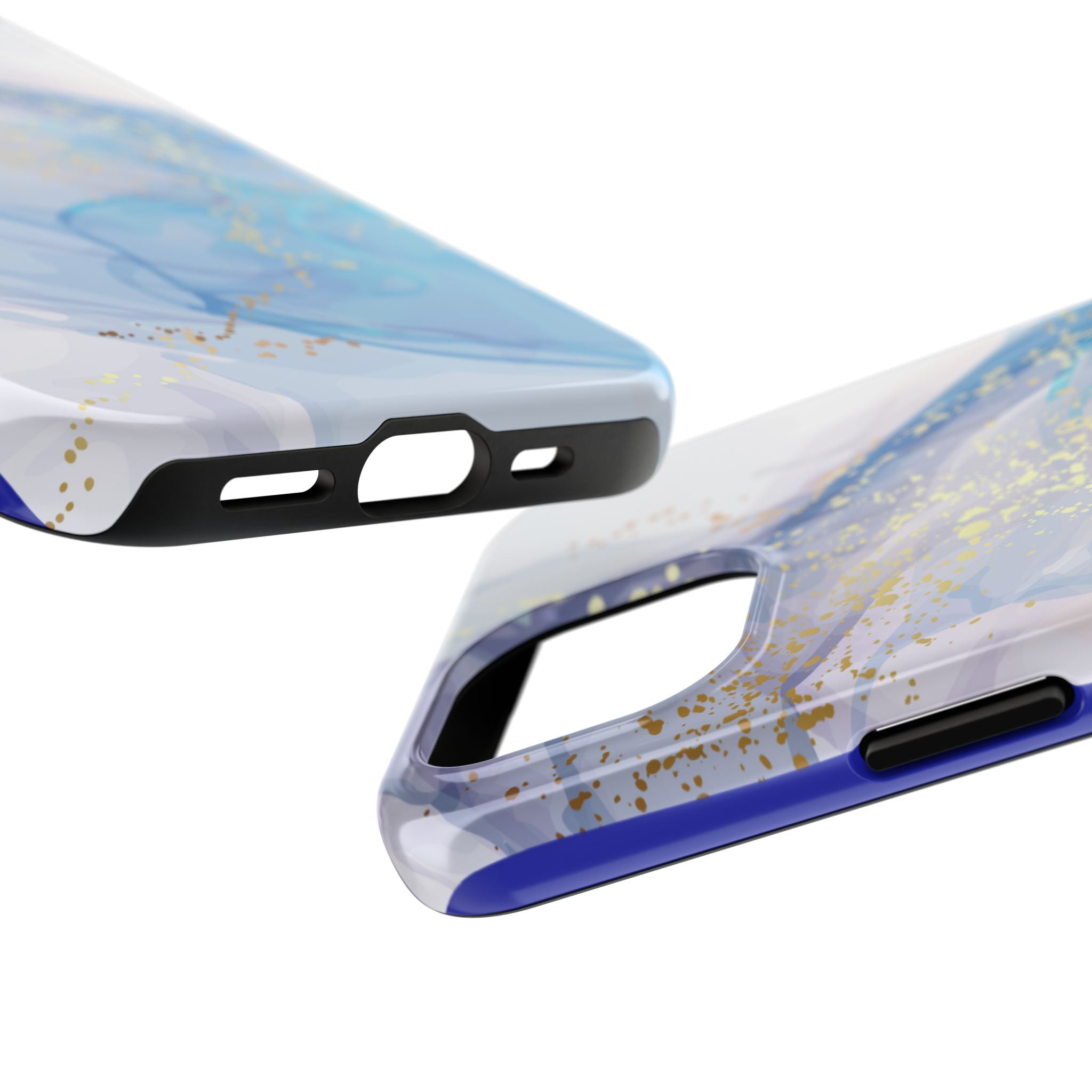Phone Case | Gold Fleck Blue Marble Tough Protective Phone Cover
