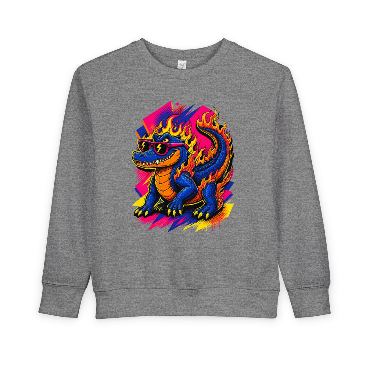 Bold Neon Alligator Sweatshirt for Tots
