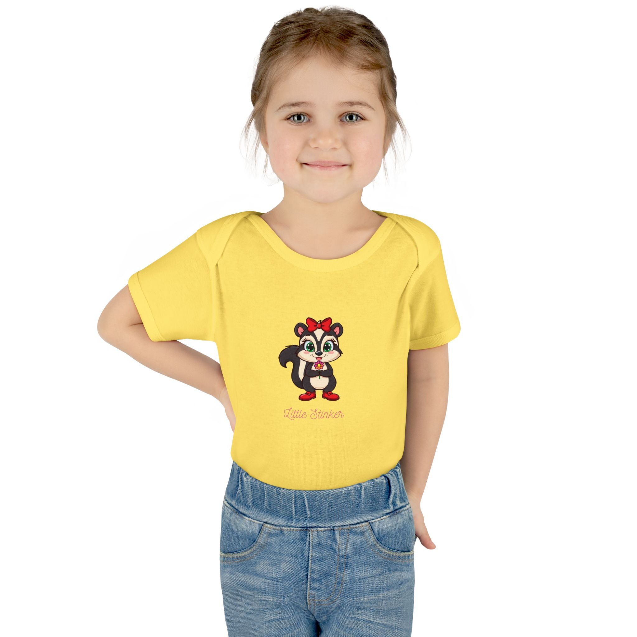 Baby Bodysuit | Cute Skunk Cartoon 'Little Stinker' Graphic Infant Onesie