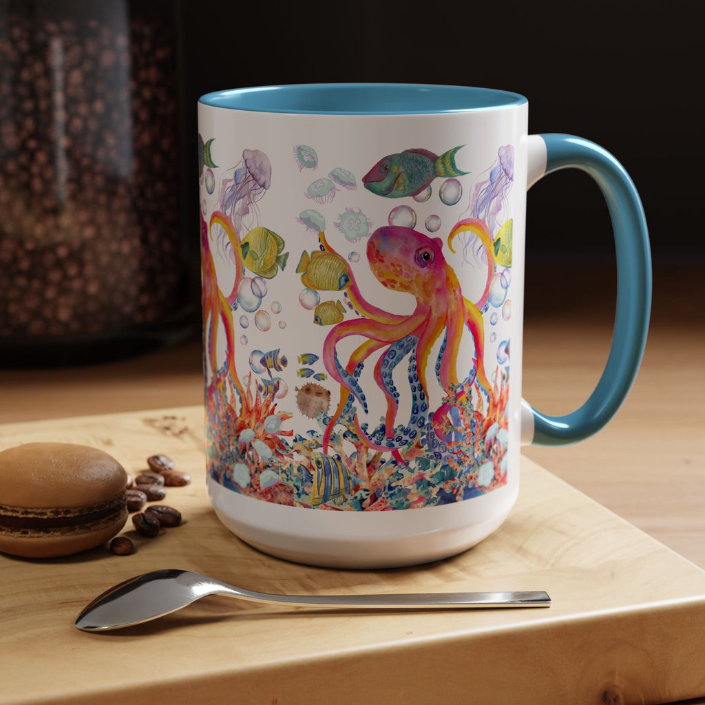Coffee Mug | Colorful Octopus Accent Mug 11/15oz