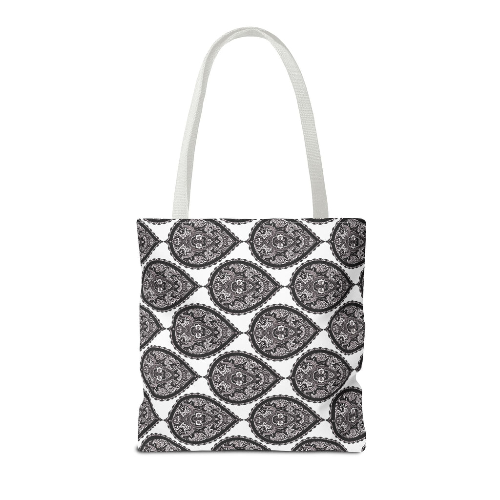 Tote Bag | Black & White Paisley Pattern