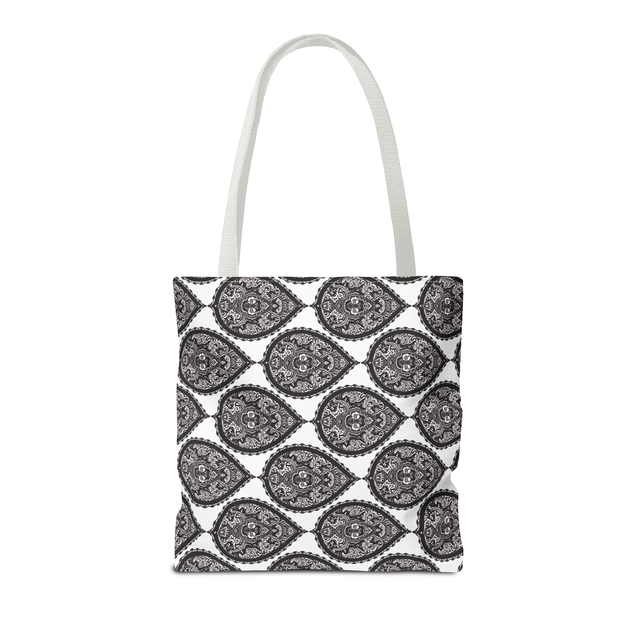 Tote Bag | Black & White Paisley Pattern