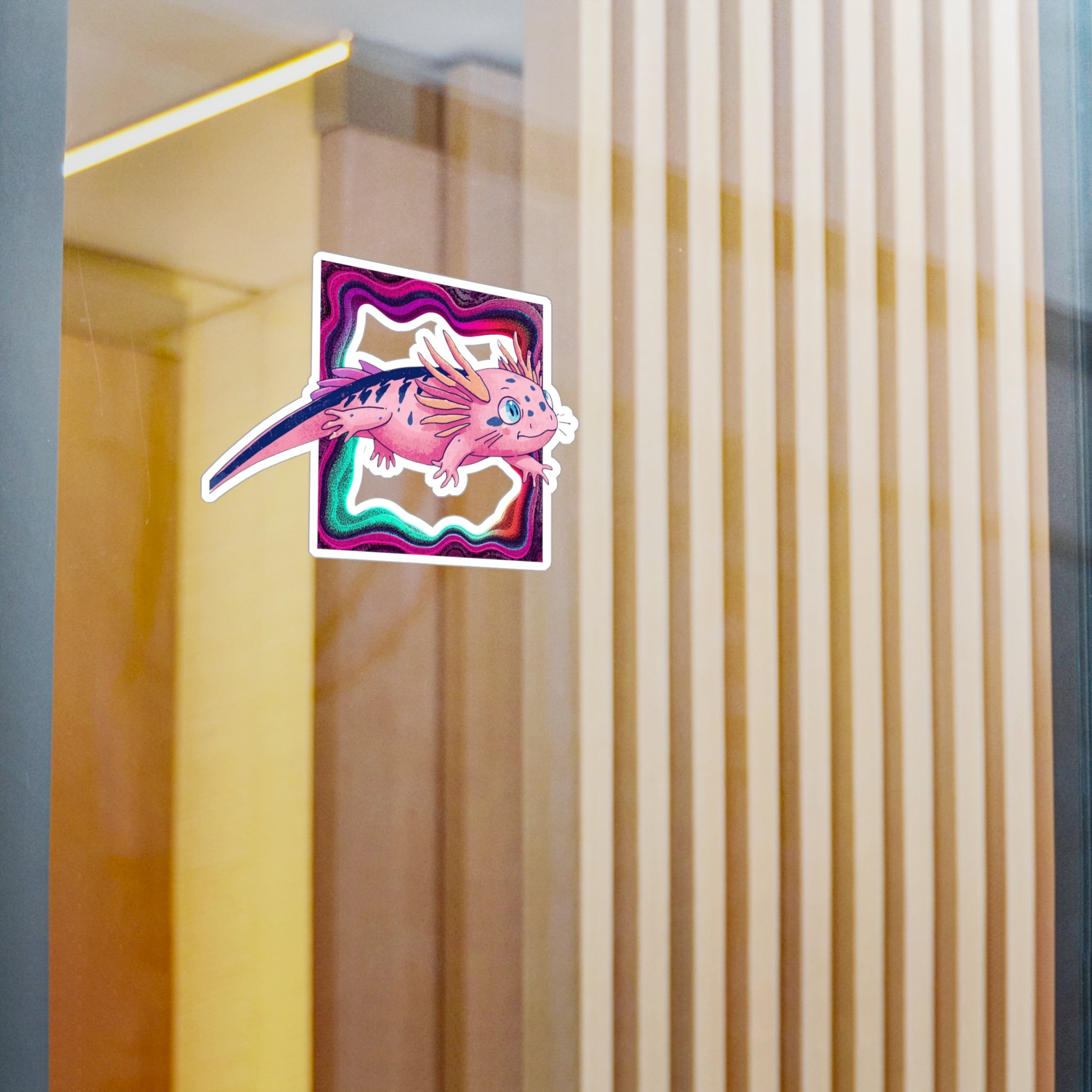 Vinyl Decal | Cute Pink Axolotl Kiss-Cut Sticker
