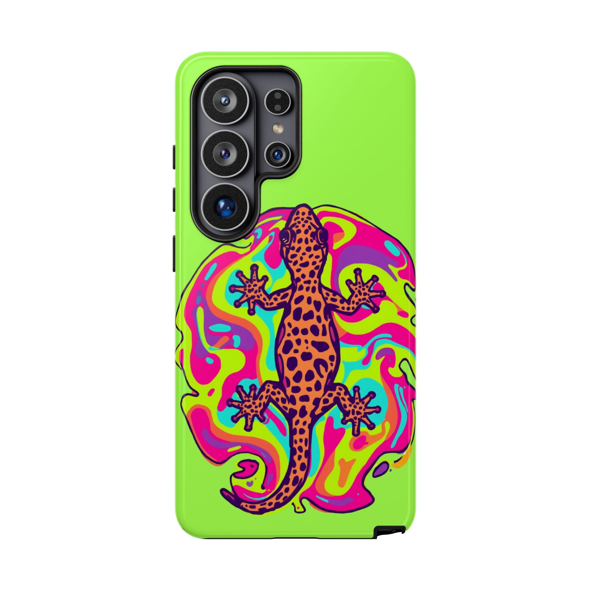 Phone Cases | Neon Leopard Gecko Swirl Phone Case