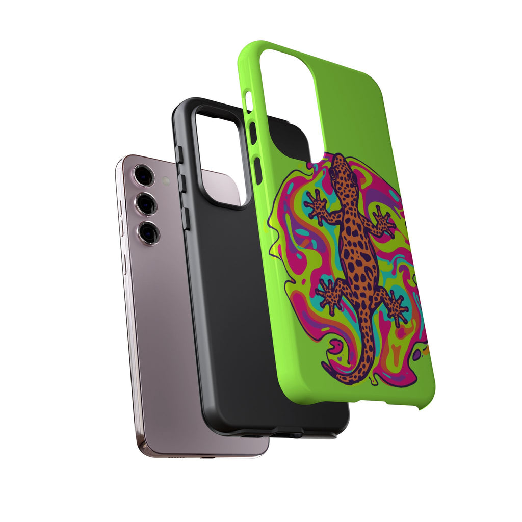 Phone Cases | Neon Leopard Gecko Swirl Phone Case
