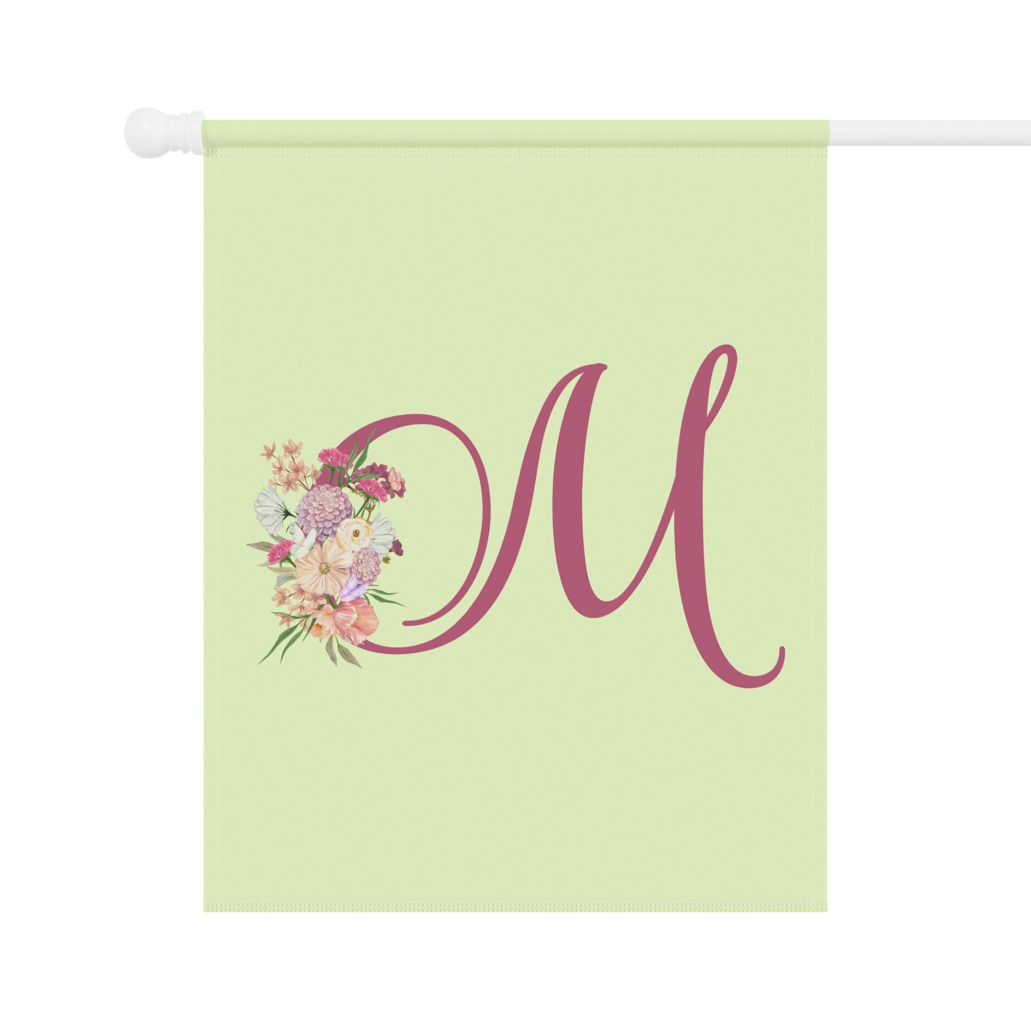 Home & Garden Banner | 'M' Monogram Crisp Colors Floral Flag