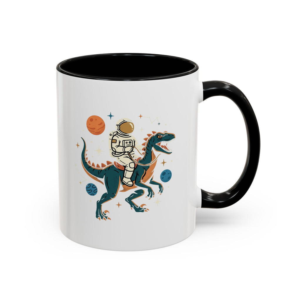 Coffee Mug | Astronaut Riding Velociraptor Accent Mug