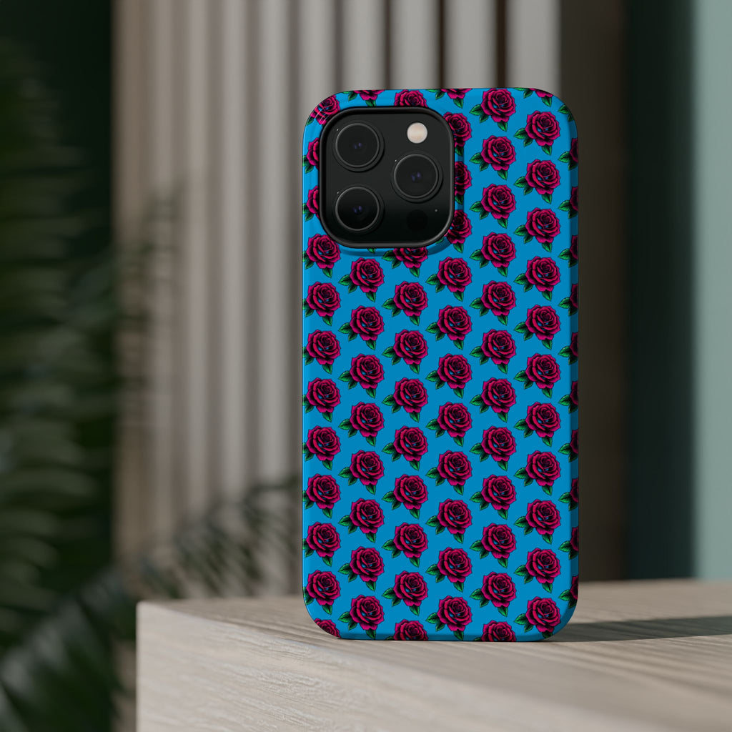 Phone Cases | Bright Rose Pattern Magnetic Impact-Resistant Case
