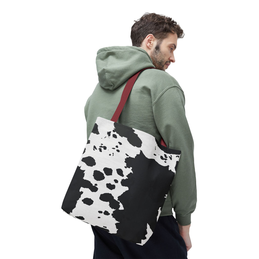 Tote Bag | Black & White Cow Print Patterned Shoulder Tote