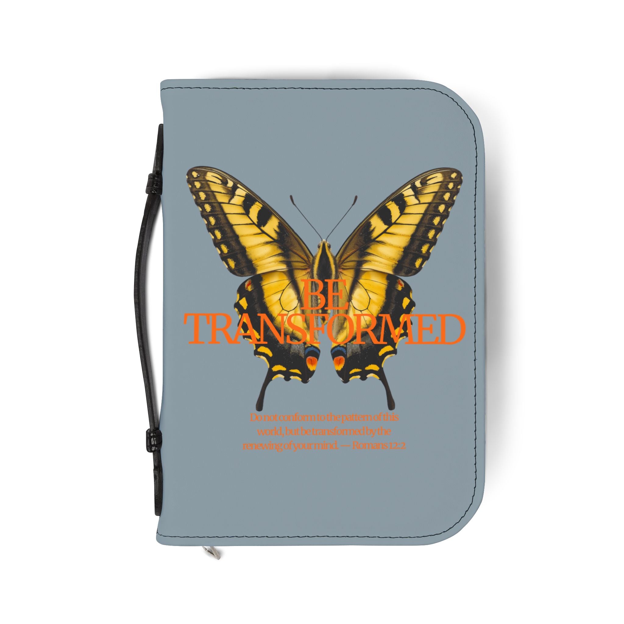Bible Cover | Transformed Yellow Butterfly Scripture Zippered Case